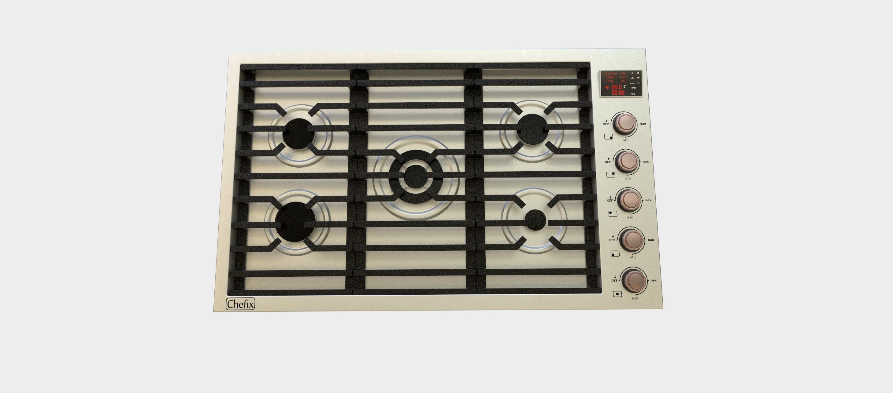 3 in 1 - Realistic Cooktop with 4K PBR Textures Low-poly 3D model_4