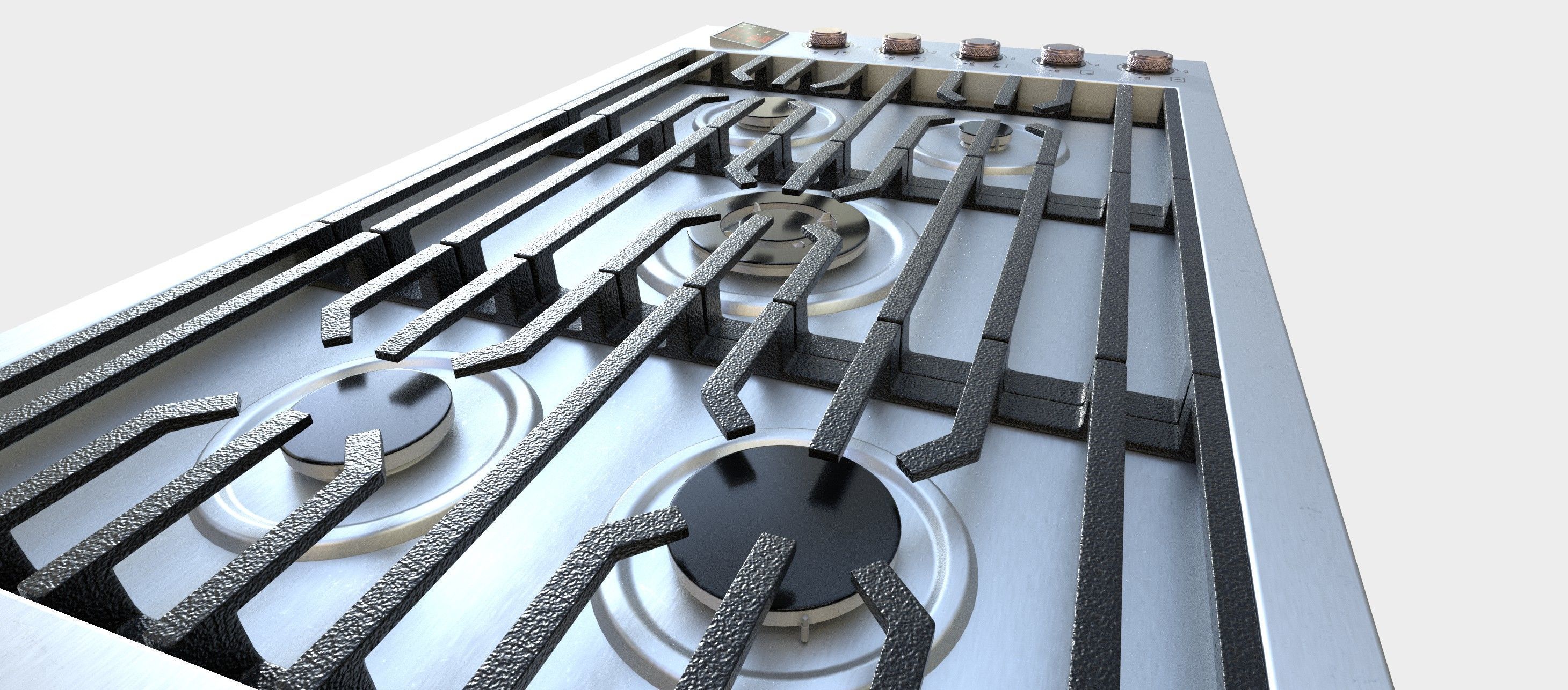 3 in 1 - Realistic Cooktop with 4K PBR Textures Low-poly 3D model_28
