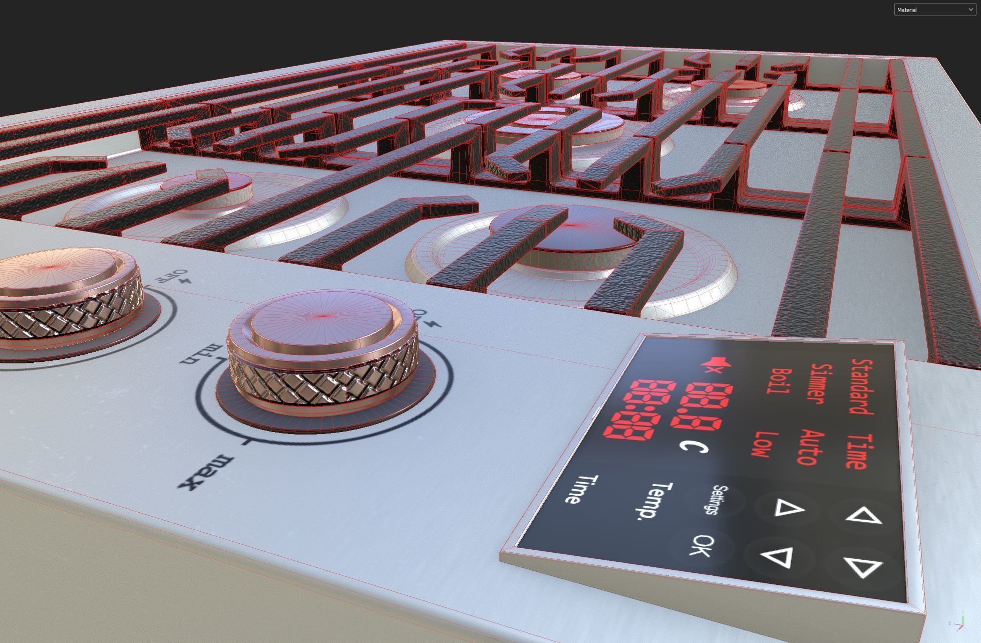 3 in 1 - Realistic Cooktop with 4K PBR Textures Low-poly 3D model_33