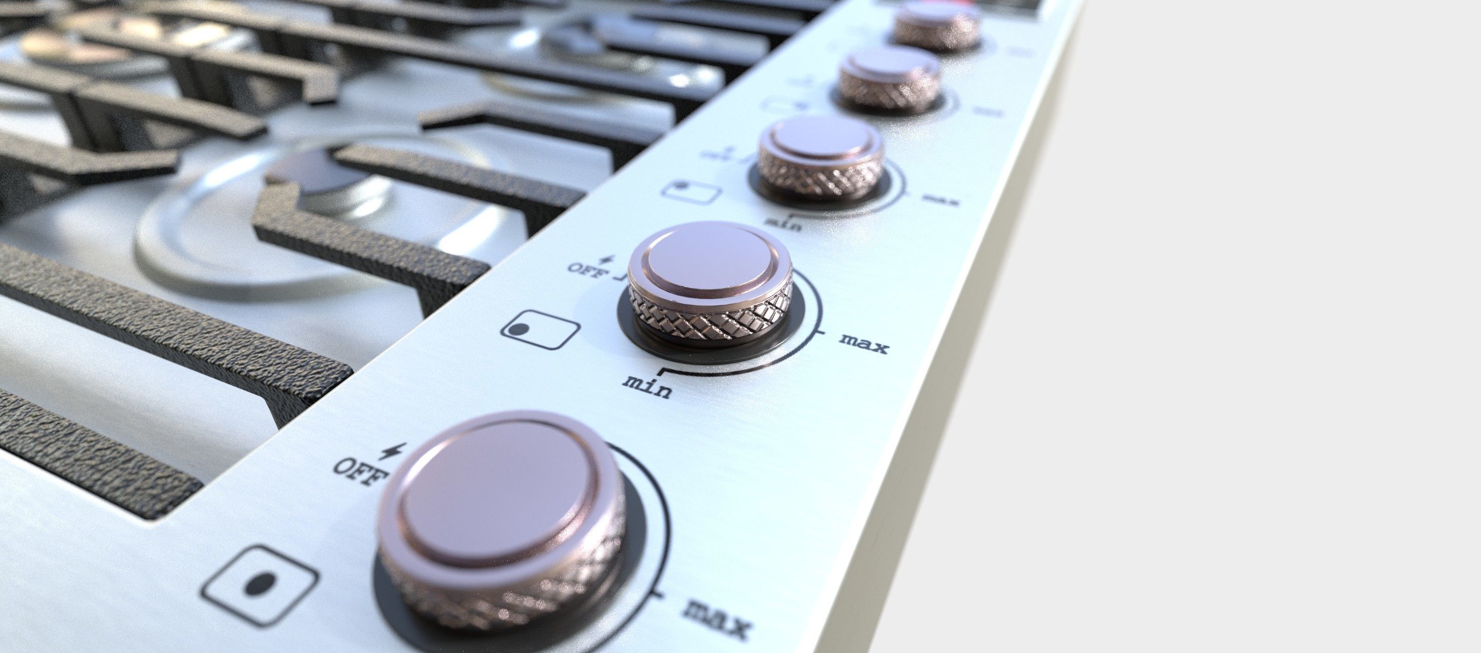 3 in 1 - Realistic Cooktop with 4K PBR Textures Low-poly 3D model_32