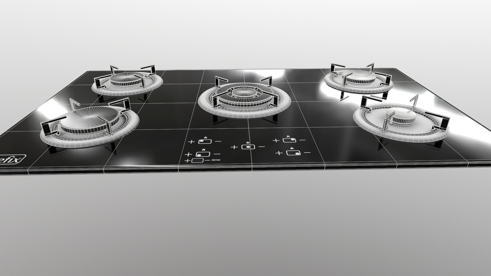 3 in 1 - Realistic Cooktop with 4K PBR Textures Low-poly 3D model_27