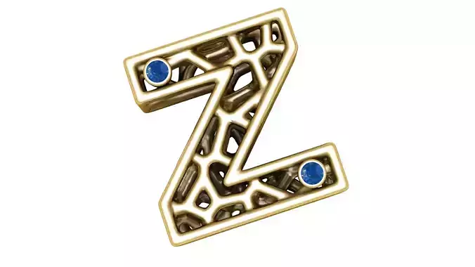 SIMPLE ALPHABET Z PENDANT 3D PRINTABLE MODEL 