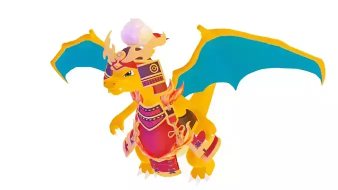 Charizard - Warrior Version 3D Model Low-poly 3D model