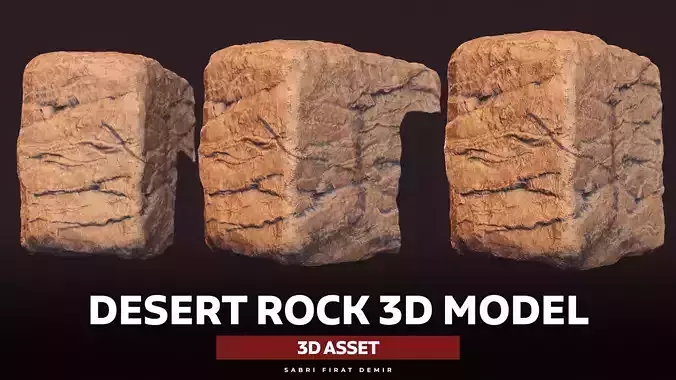Realistic Desert Rock 3D Model