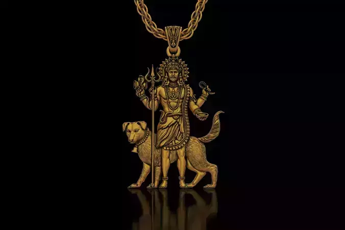Lord Kaal Bhairav Gold Silver Pendant  3D print model