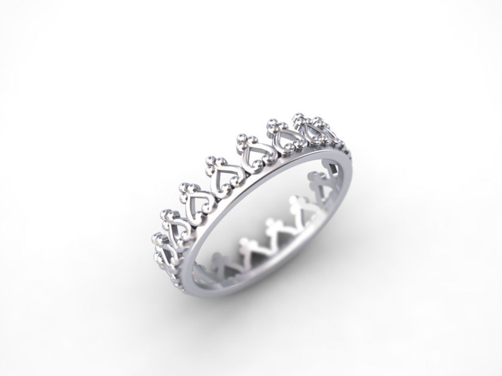 Crown Ring 3D print model_2
