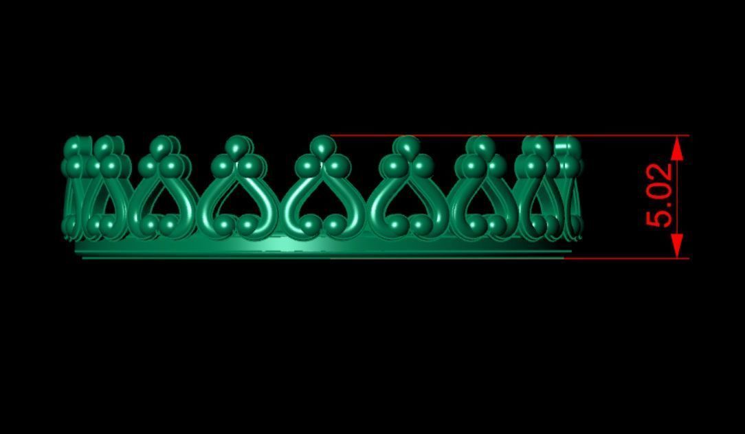 Crown Ring 3D print model_10