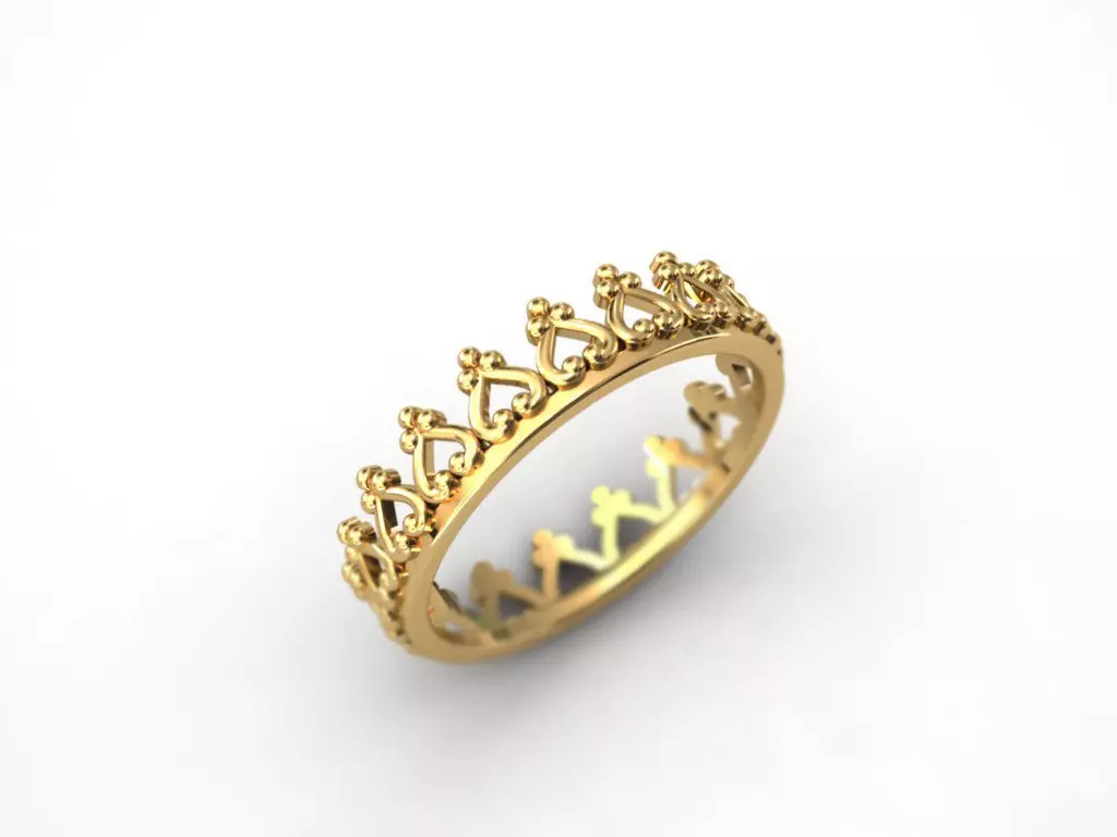 Crown Ring 3D print model_0