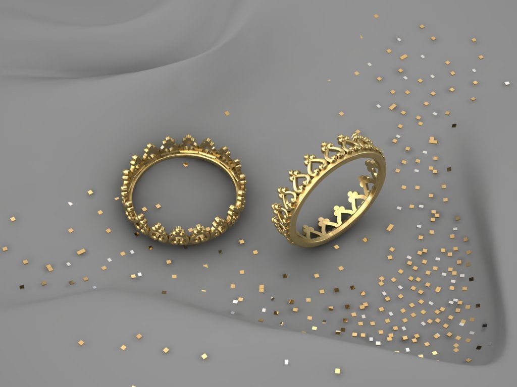 Crown Ring 3D print model_3