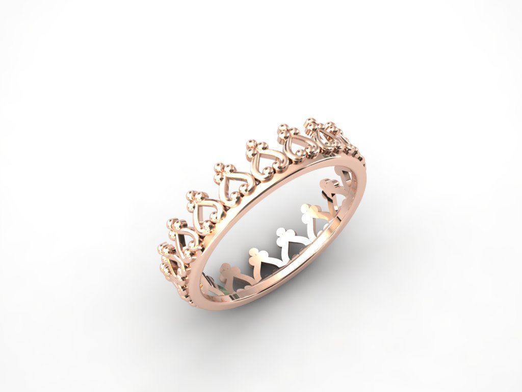 Crown Ring 3D print model_8