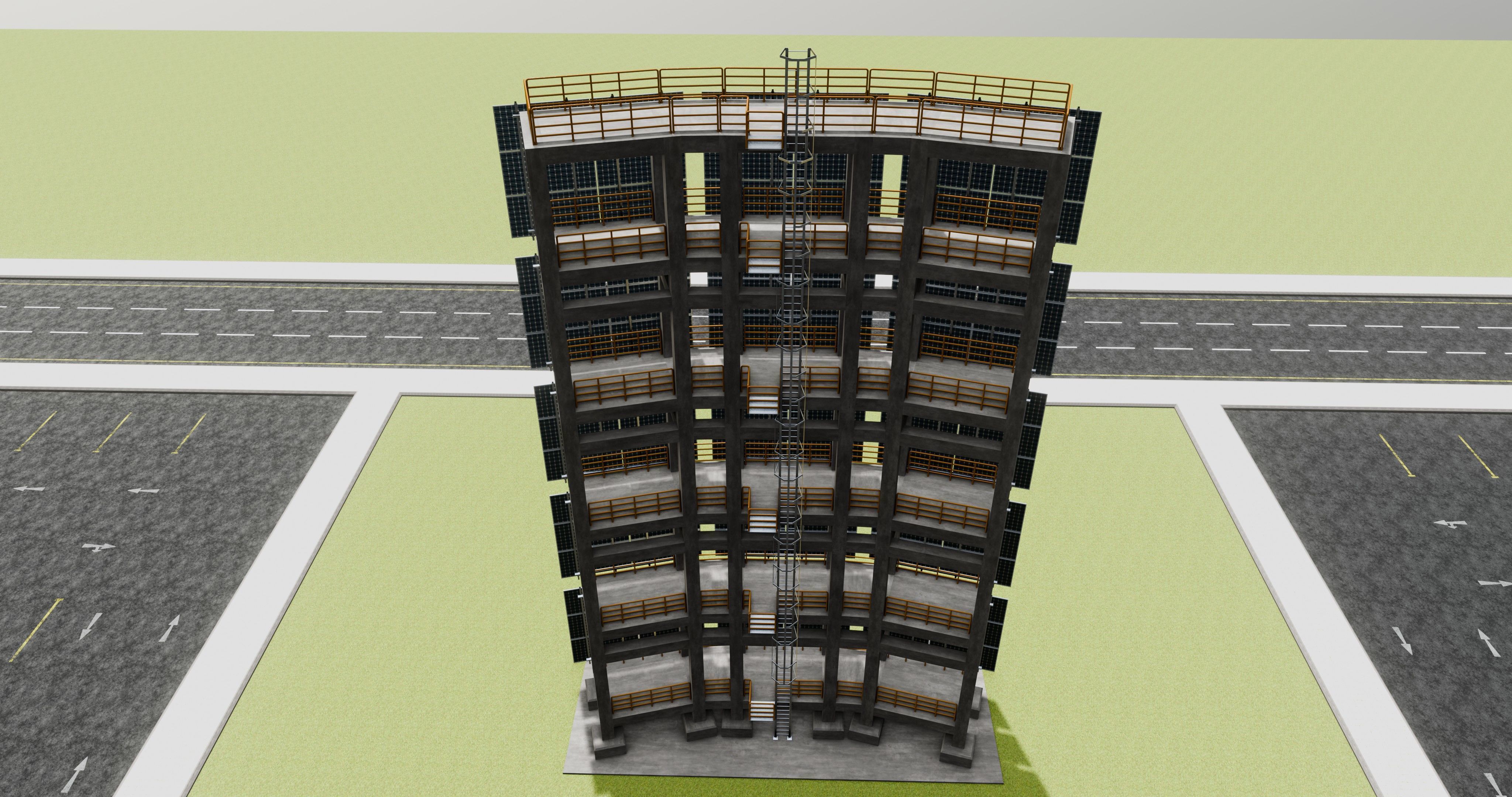 Solar Concrete Tower Type-2 3D model_36