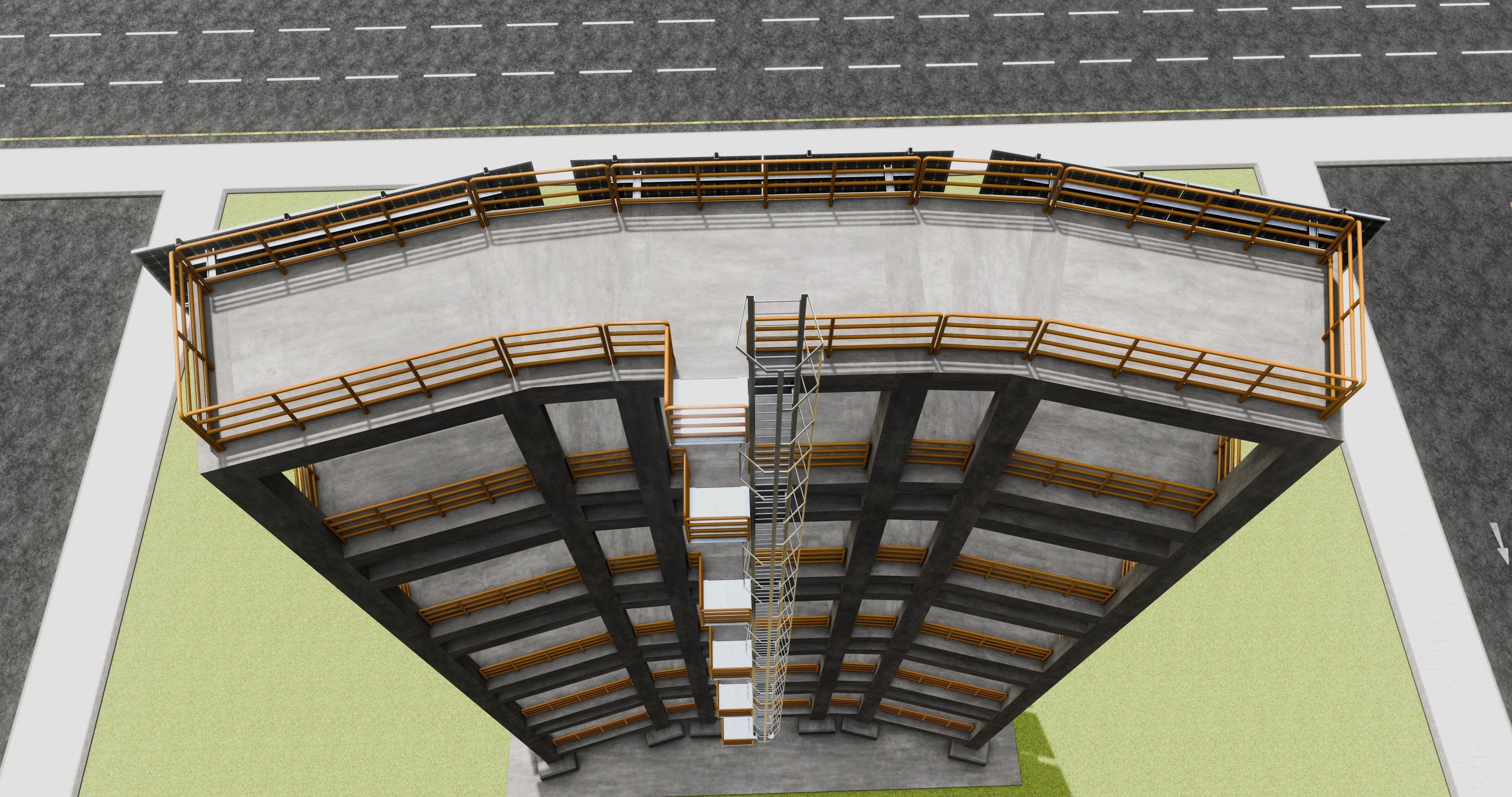 Solar Concrete Tower Type-2 3D model_7