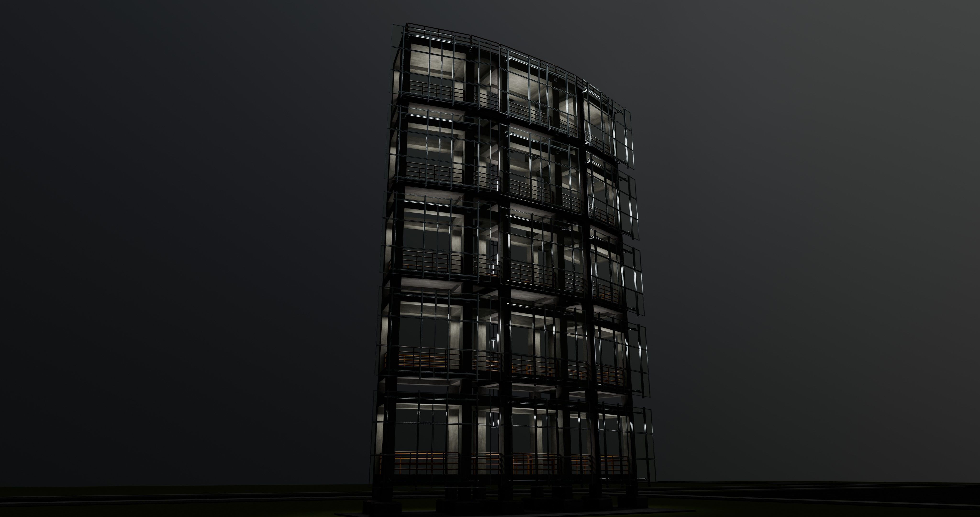 Solar Concrete Tower Type-2 3D model_16