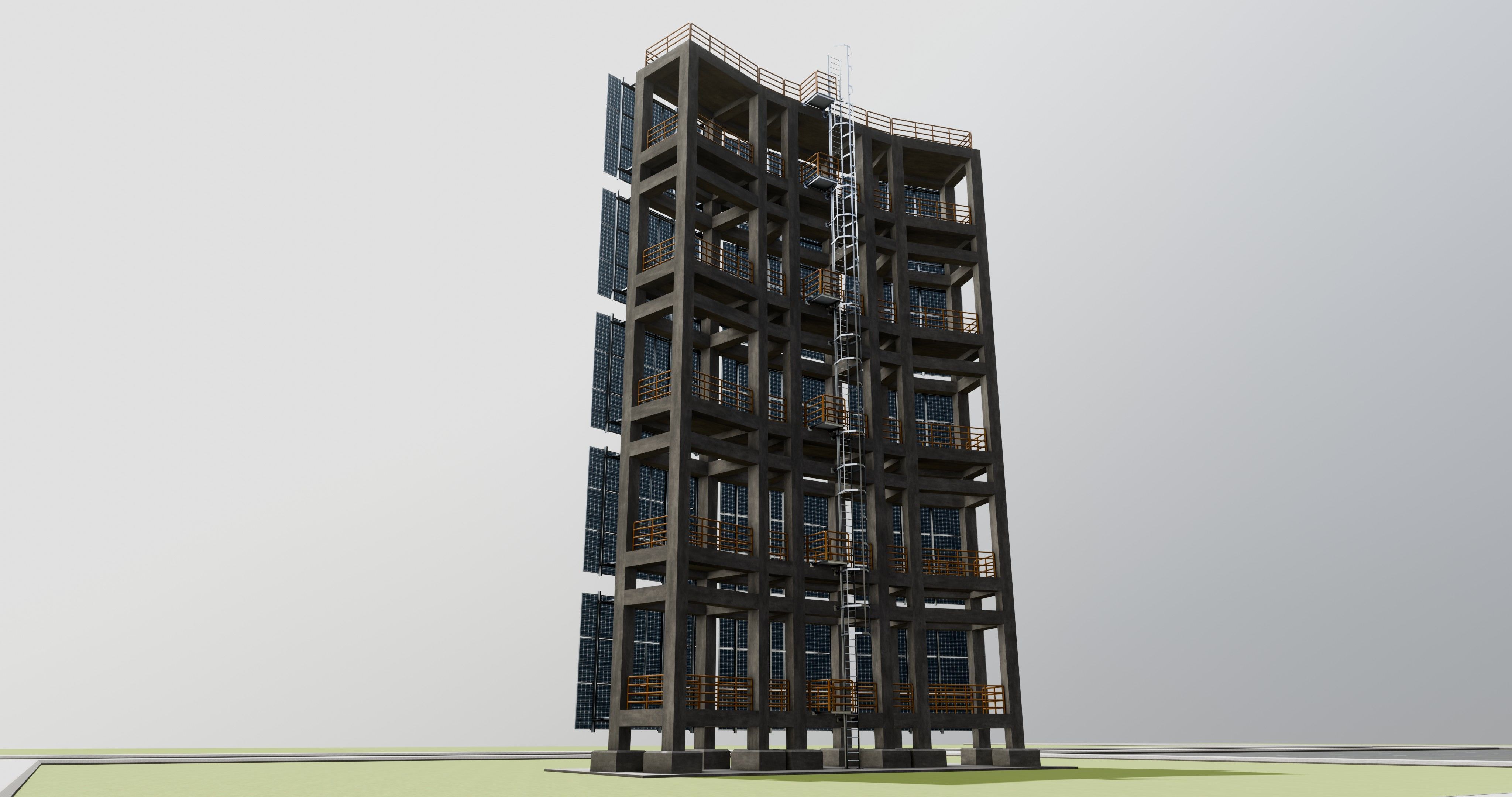 Solar Concrete Tower Type-2 3D model_33