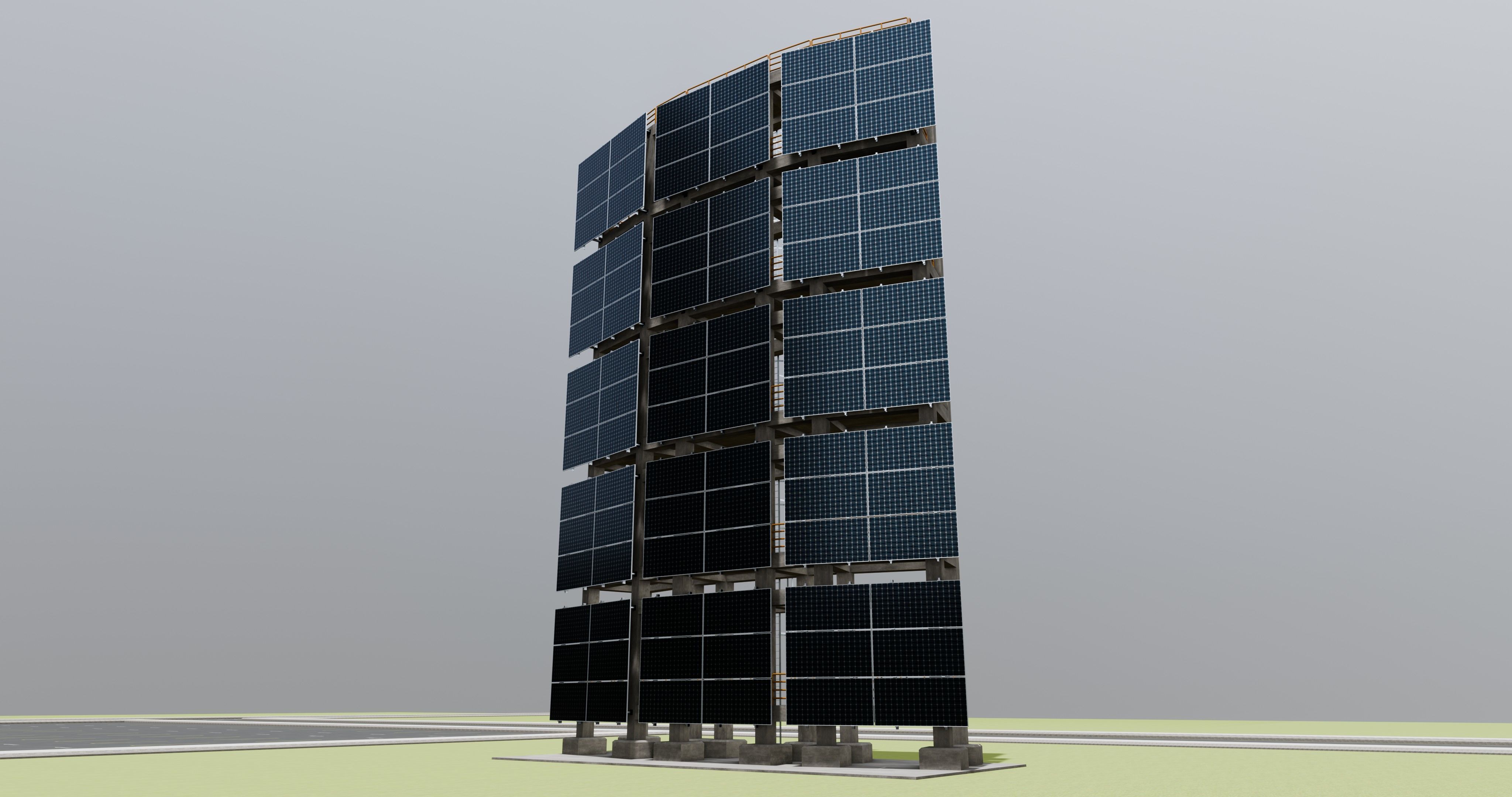 Solar Concrete Tower Type-2 3D model_22