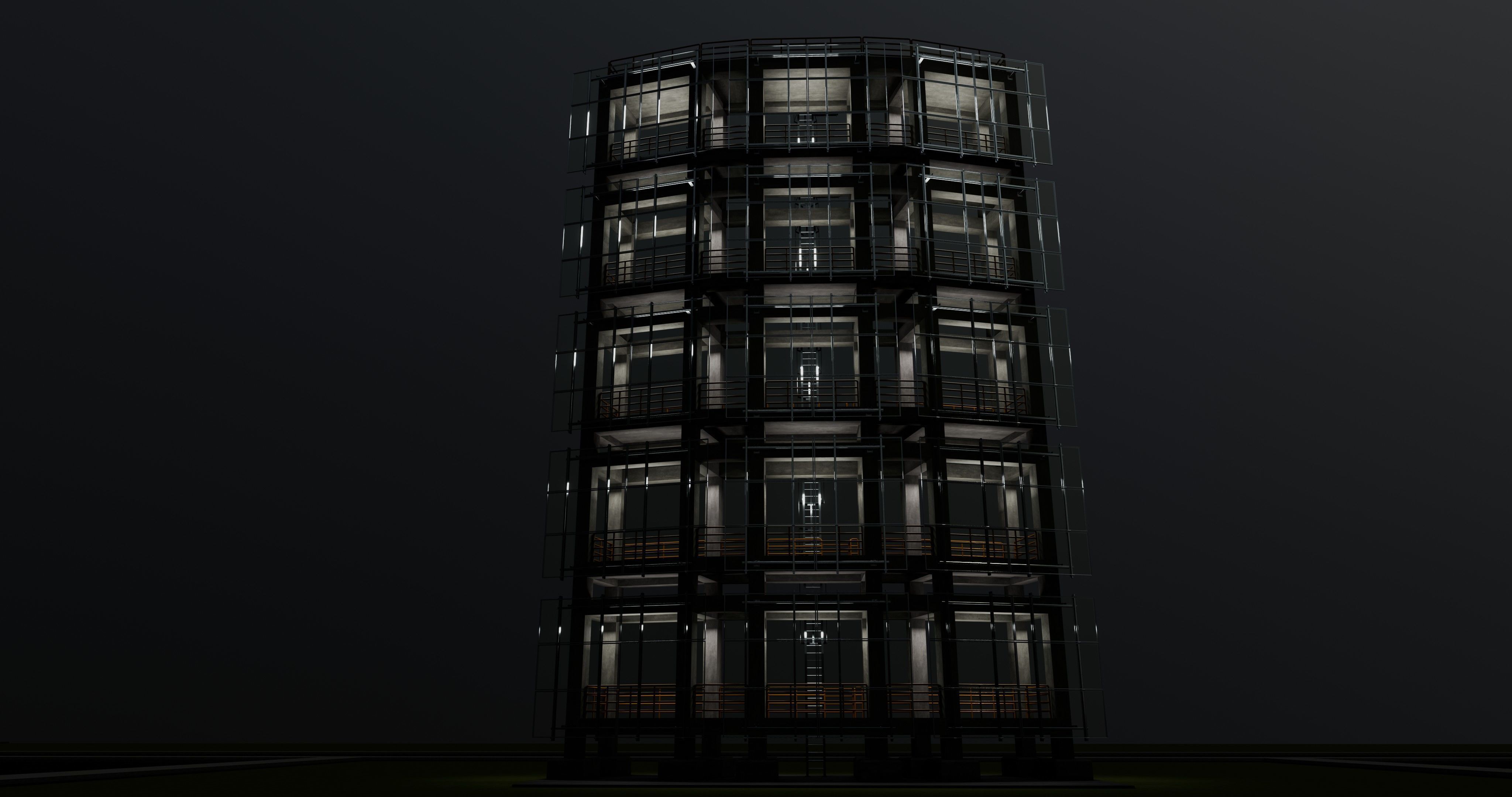 Solar Concrete Tower Type-2 3D model_17