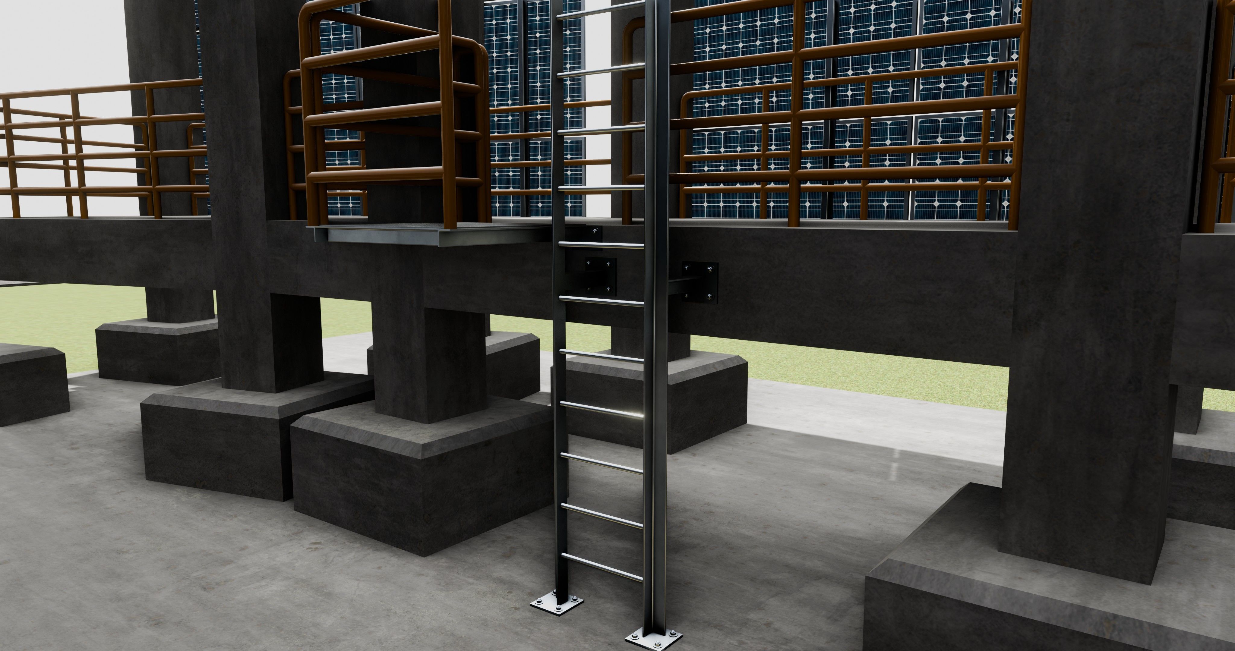 Solar Concrete Tower Type-2 3D model_10