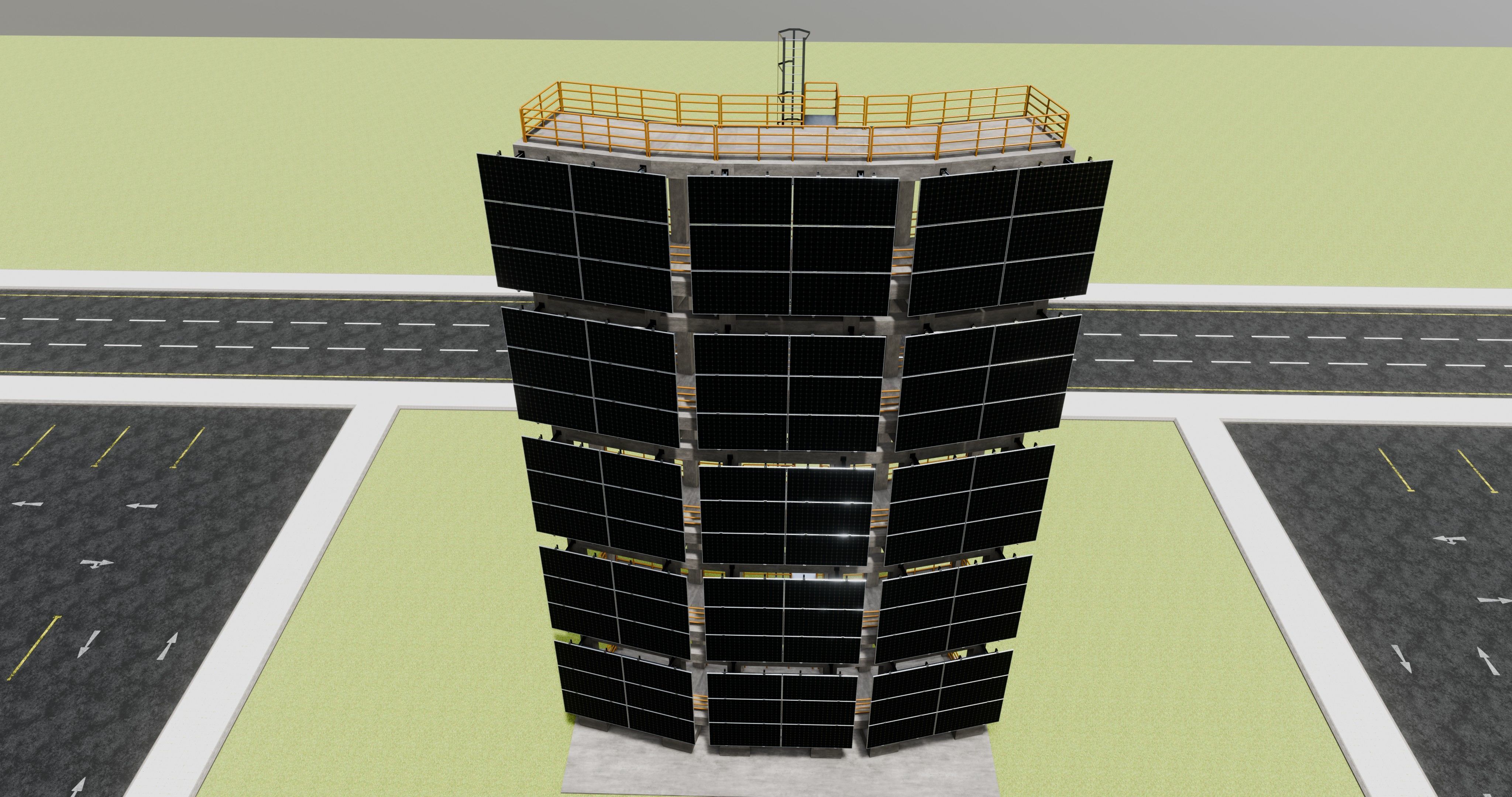 Solar Concrete Tower Type-2 3D model_37