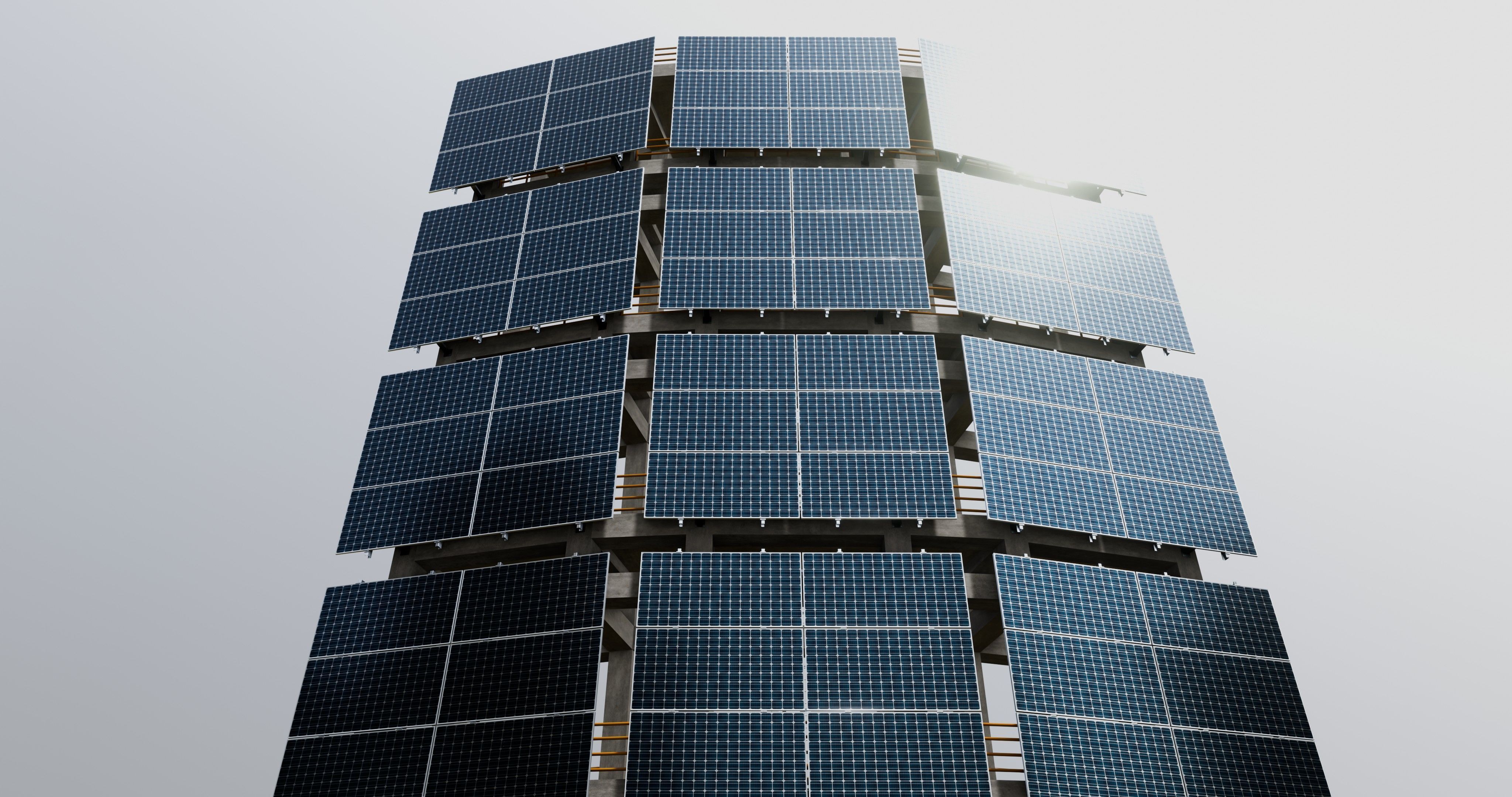 Solar Concrete Tower Type-2 3D model_4