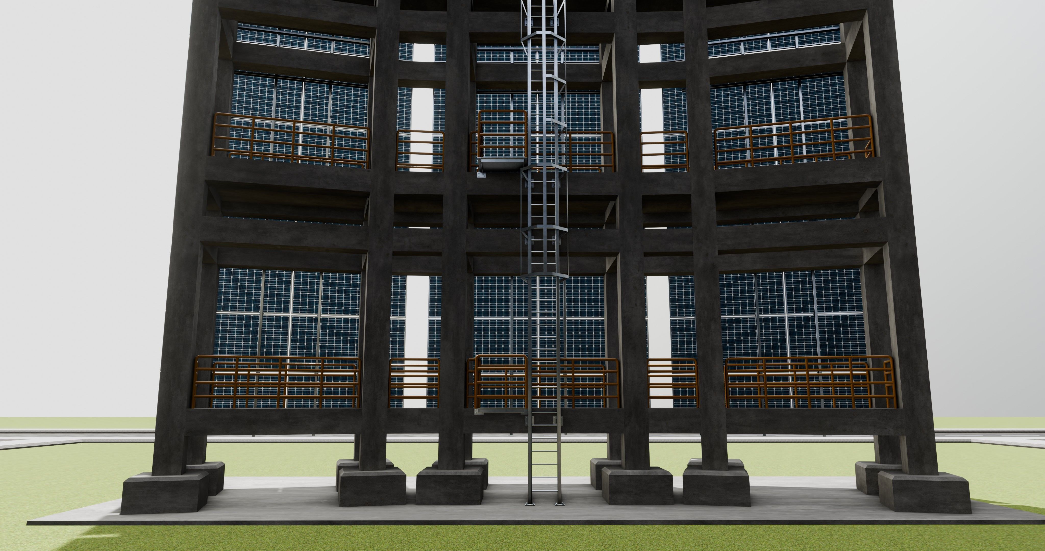 Solar Concrete Tower Type-2 3D model_5