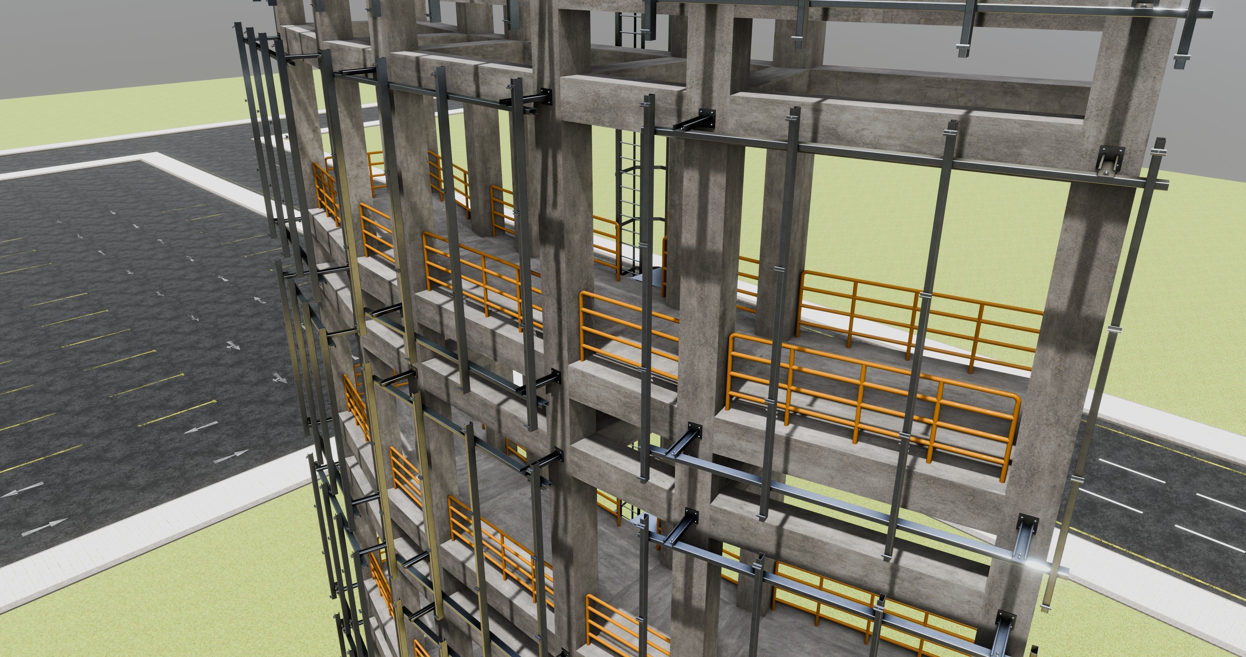 Solar Concrete Tower Type-2 3D model_15