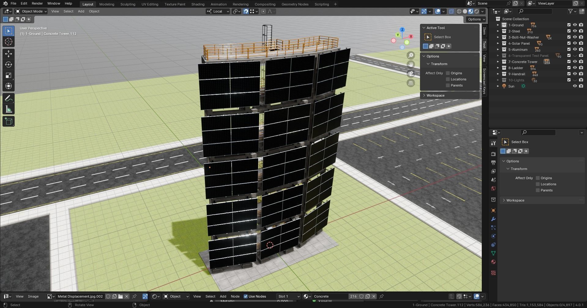 Solar Concrete Tower Type-2 3D model_29