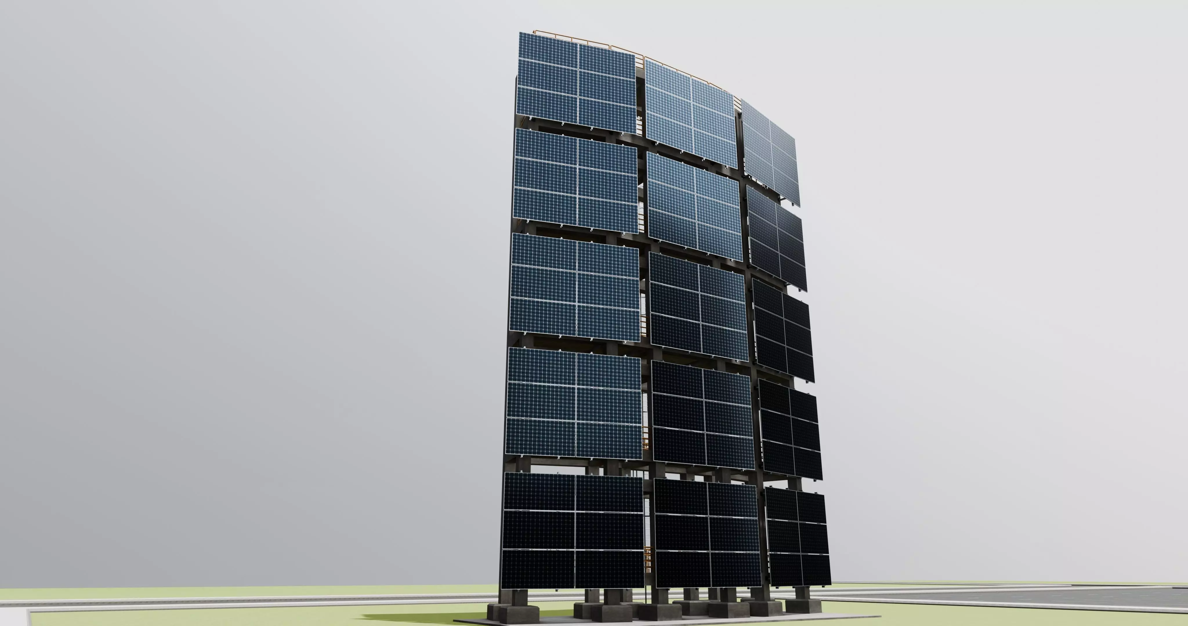 Solar Concrete Tower Type-2 3D model_0