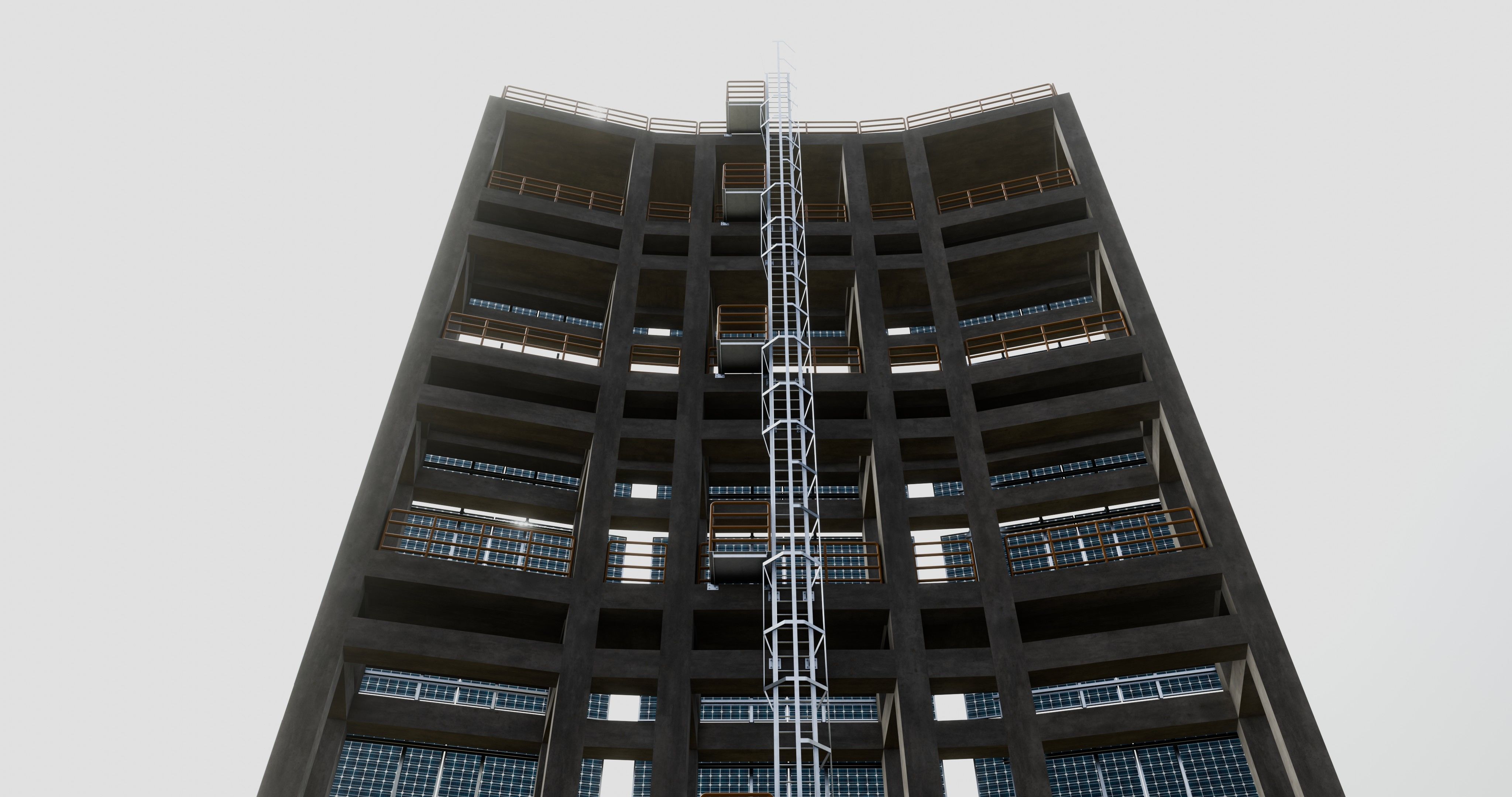 Solar Concrete Tower Type-2 3D model_6