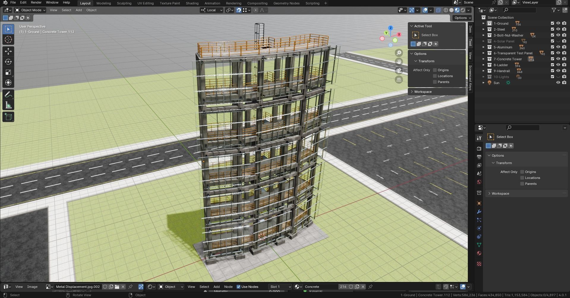 Solar Concrete Tower Type-2 3D model_30