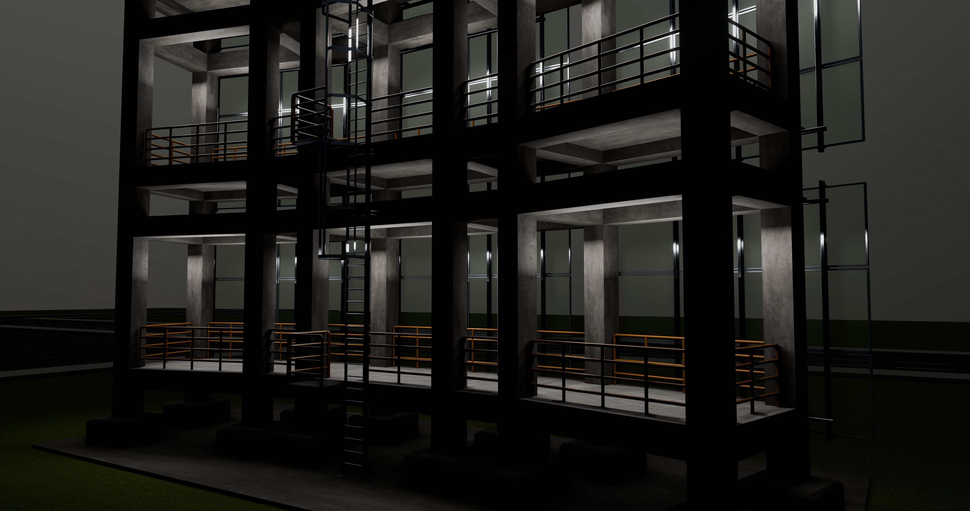 Solar Concrete Tower Type-2 3D model_18