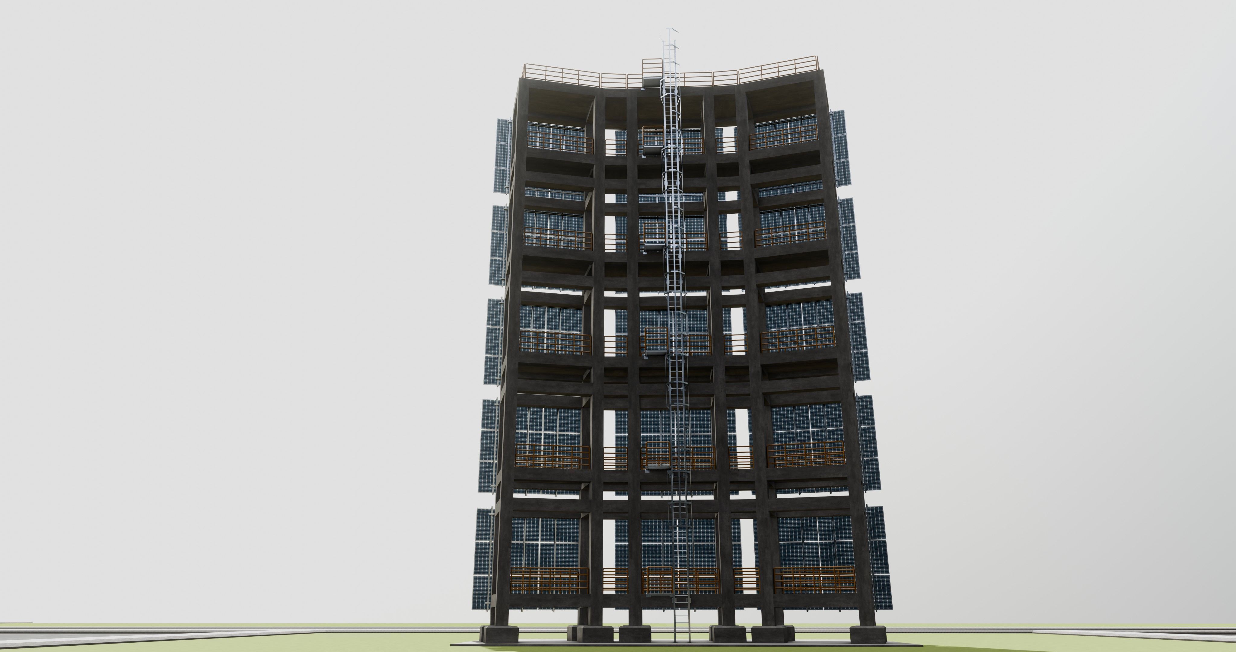 Solar Concrete Tower Type-2 3D model_34