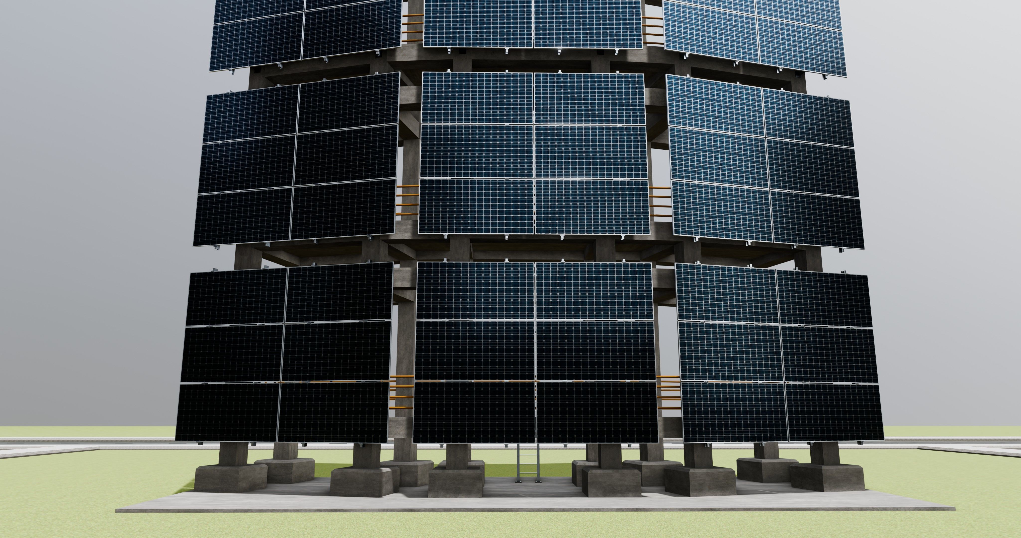 Solar Concrete Tower Type-2 3D model_3