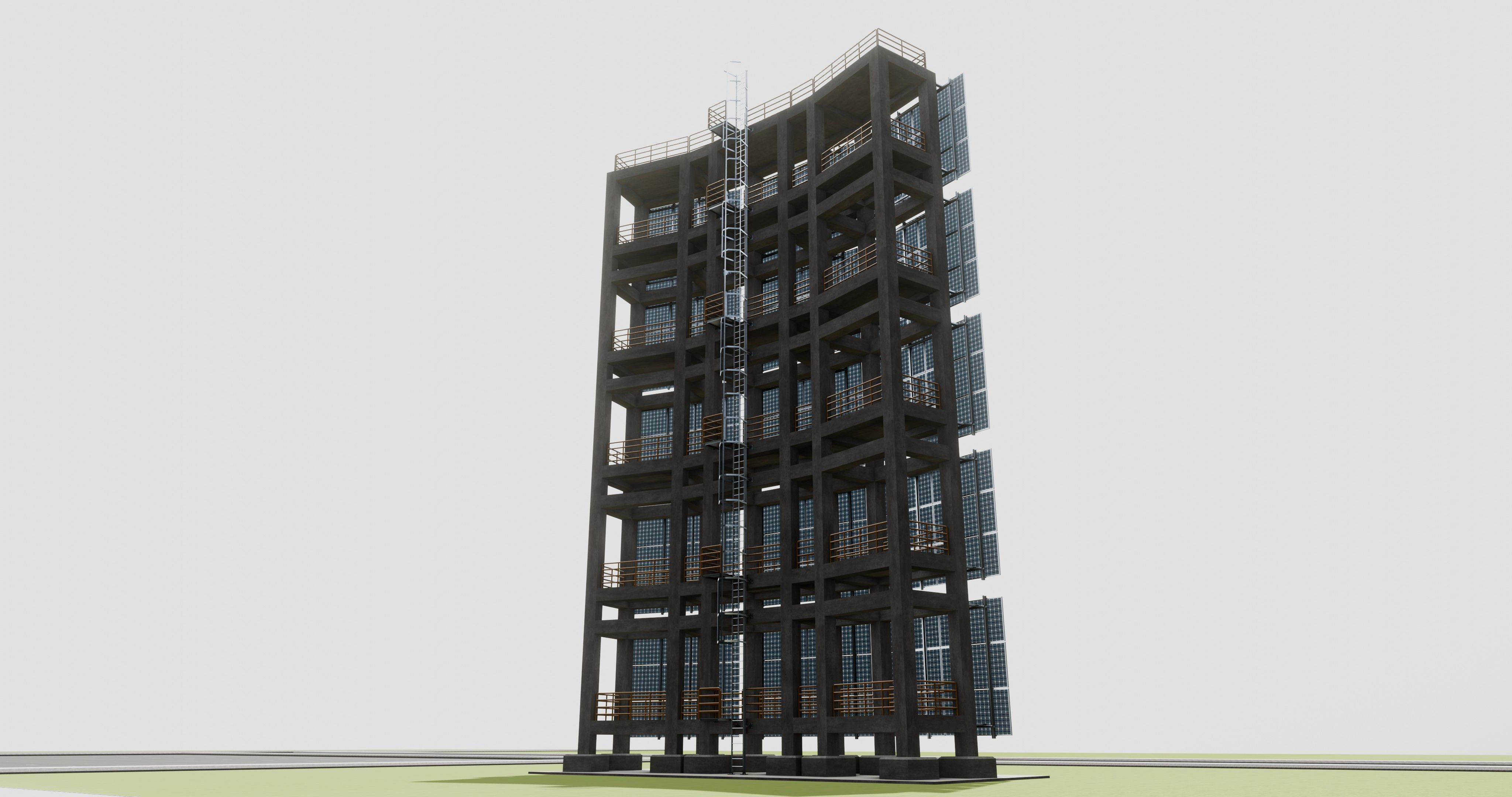 Solar Concrete Tower Type-2 3D model_35