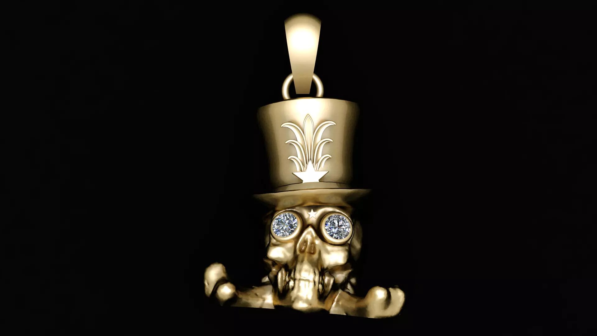 GOLDEN SKULL FACE PENDANT3D PRINTABLE MODEL 3D print model