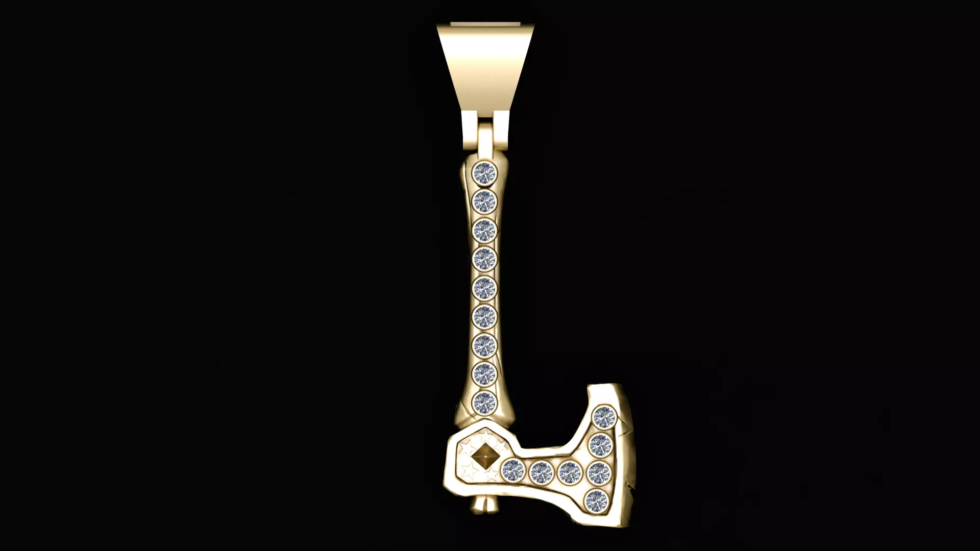 AXE DIAMOND PENDANT 3D PRINTABLE MODEL 3D print model