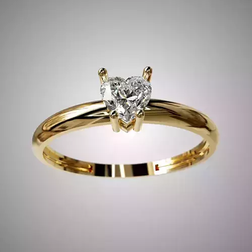 Anel pedra de coracao 