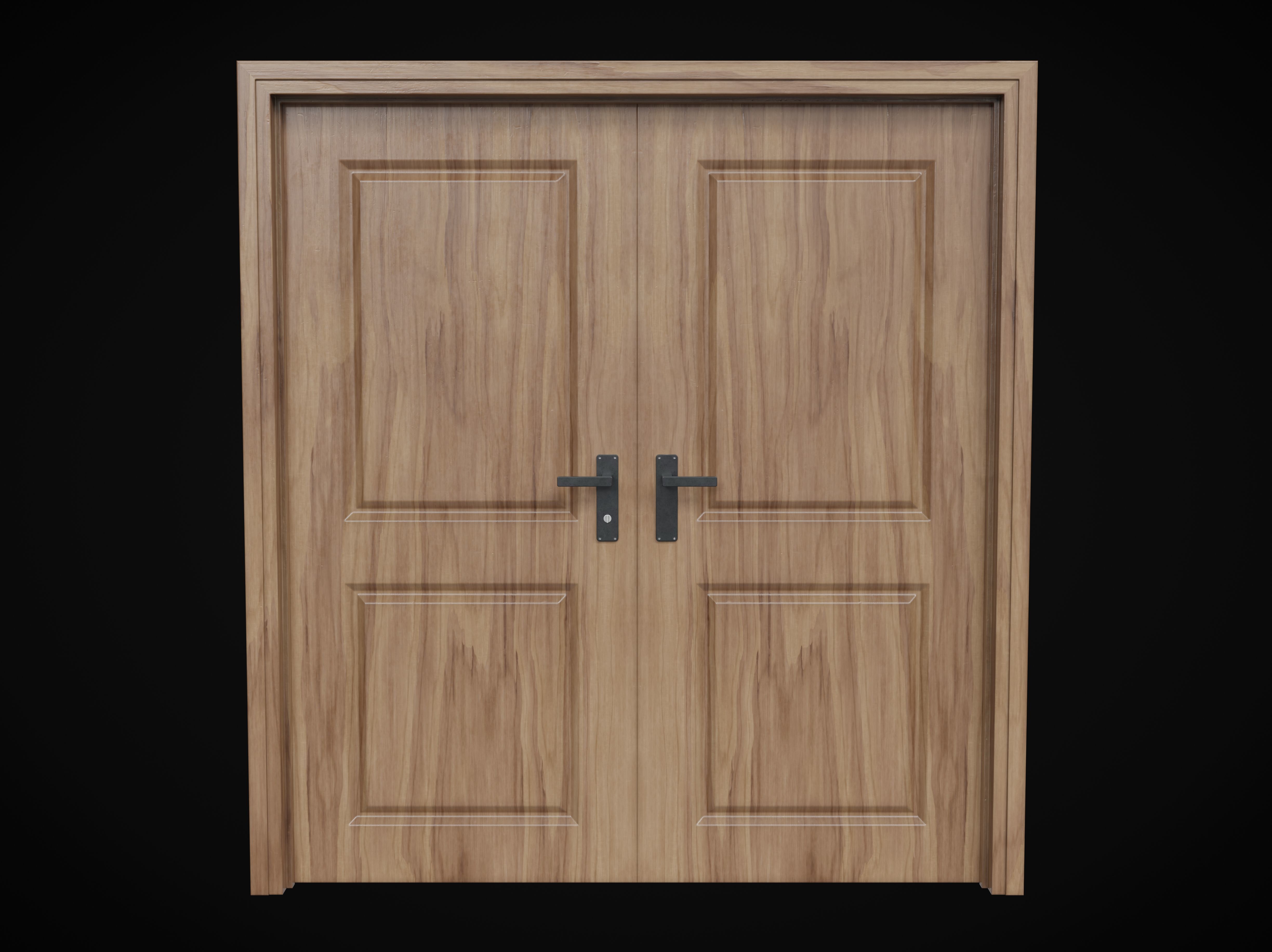 Collection of wooden doors Low-poly 3D model_8