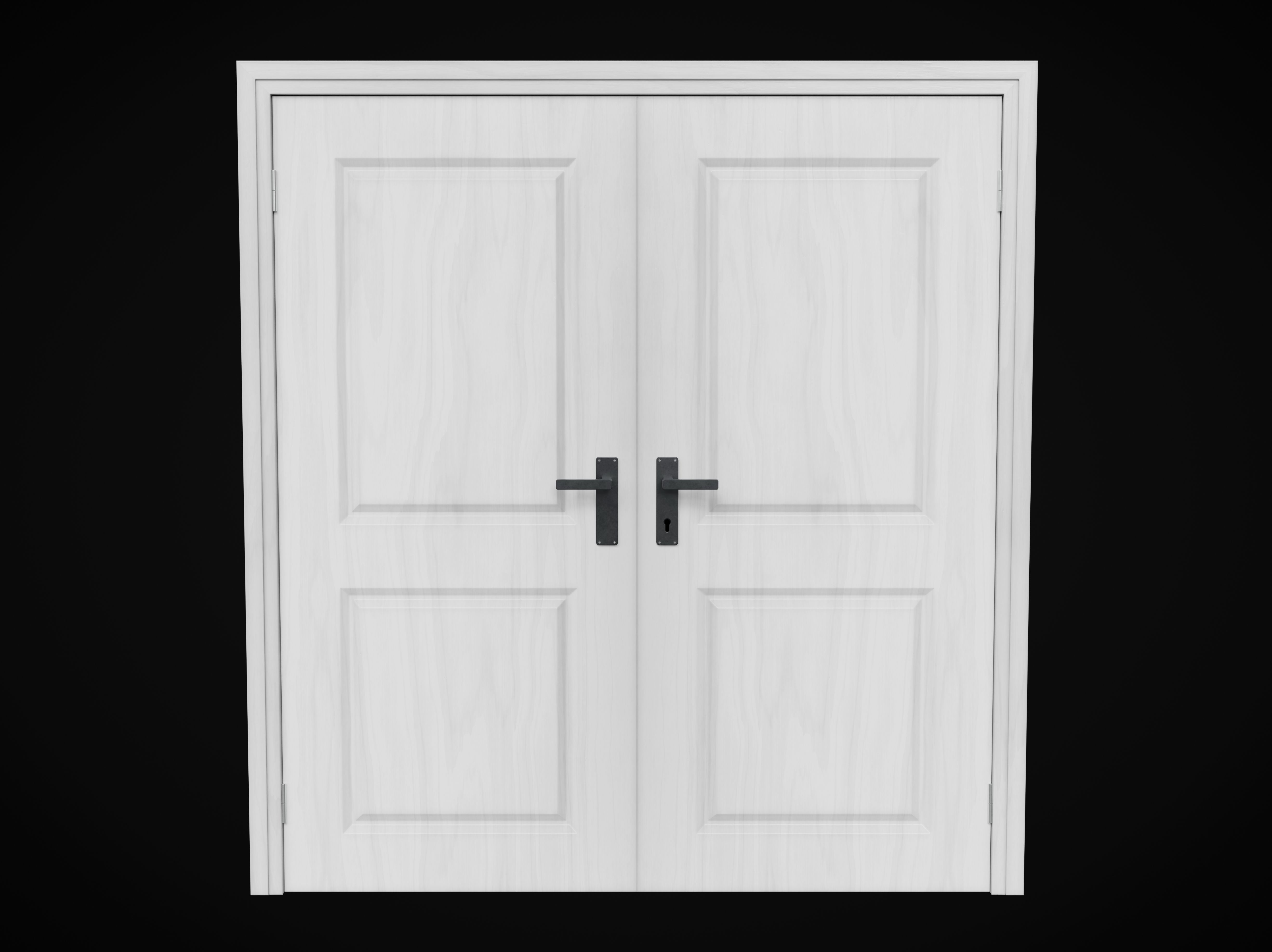 Collection of wooden doors Low-poly 3D model_6