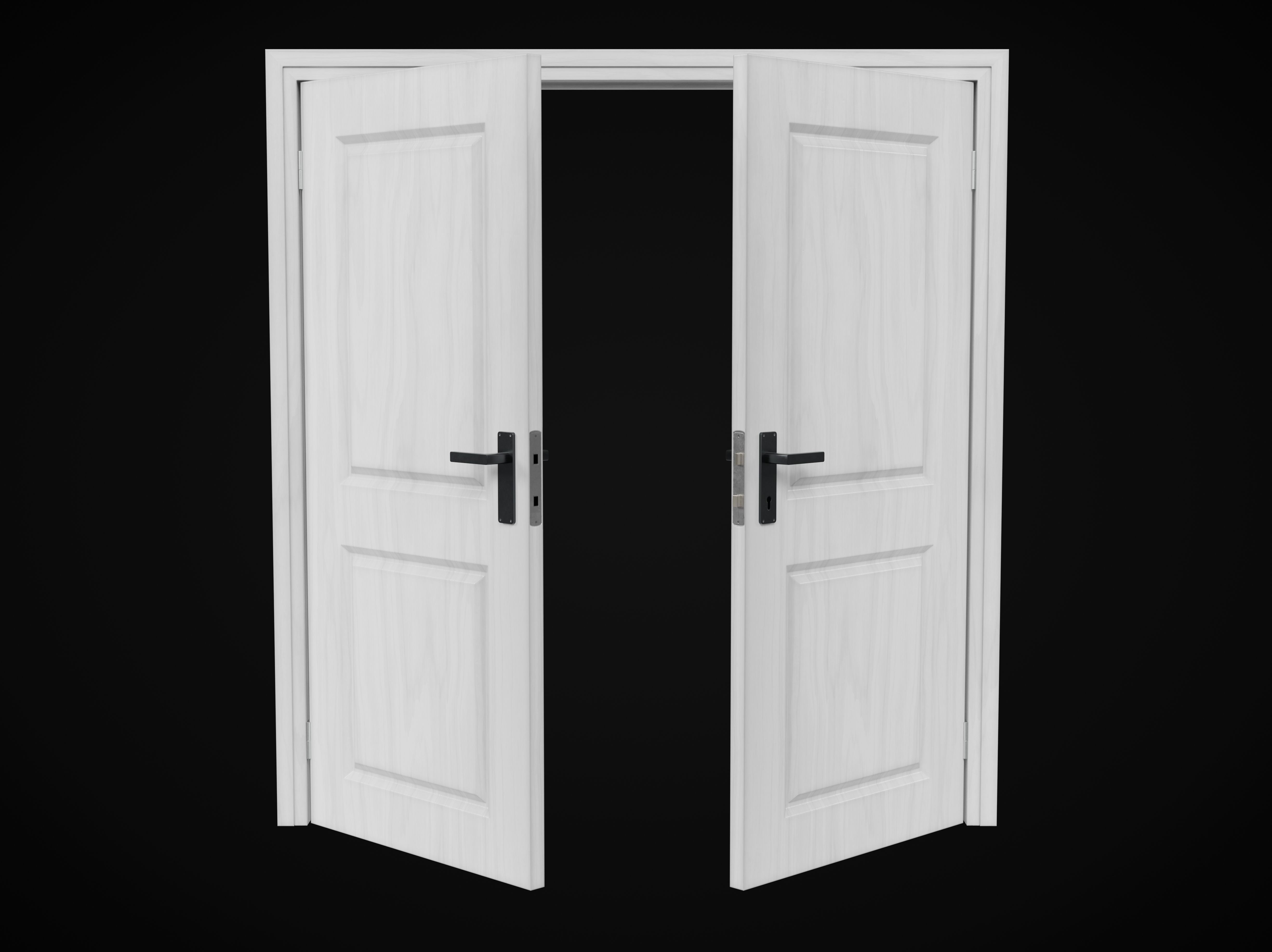 Collection of wooden doors Low-poly 3D model_12