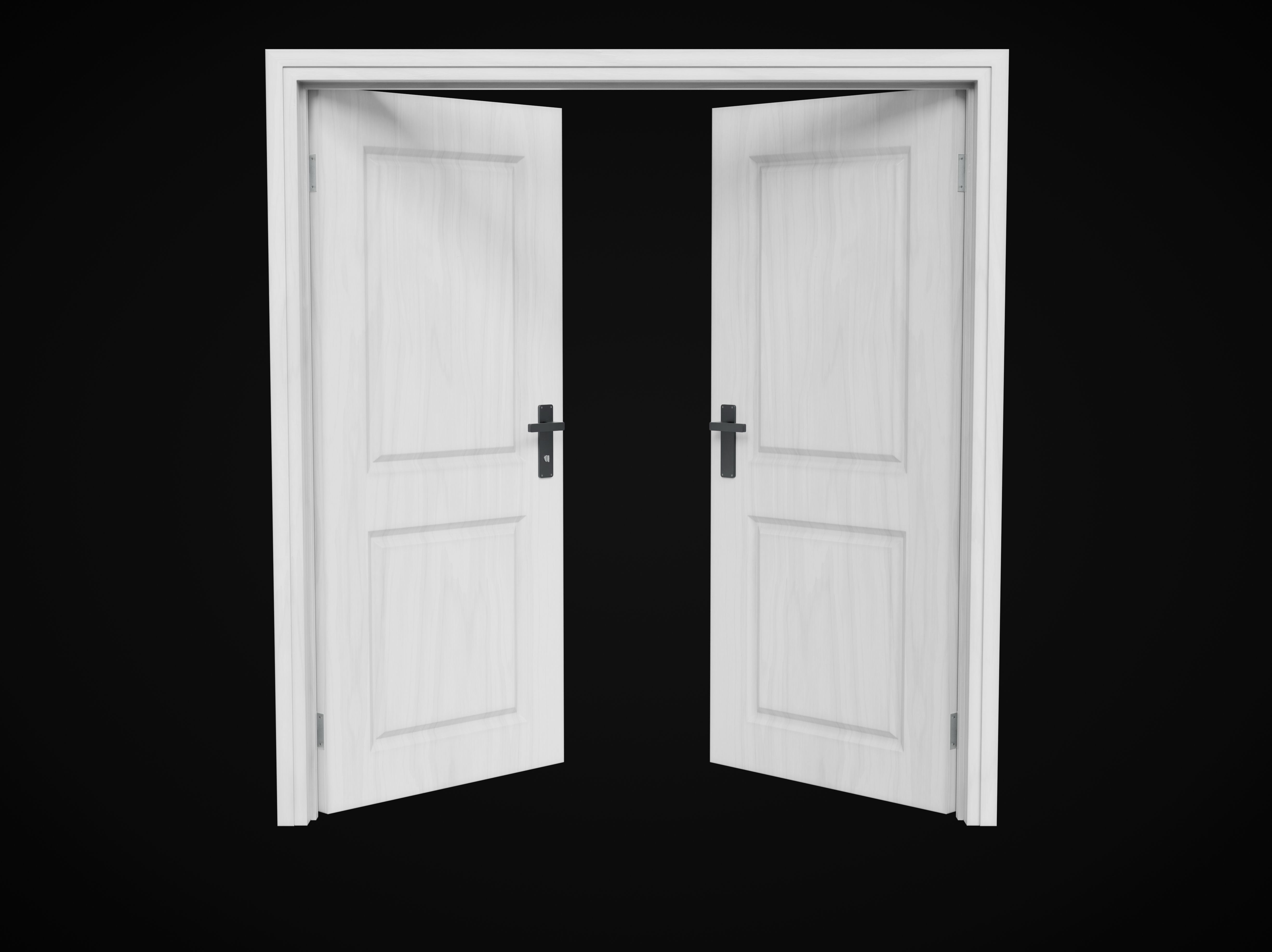 Collection of wooden doors Low-poly 3D model_15