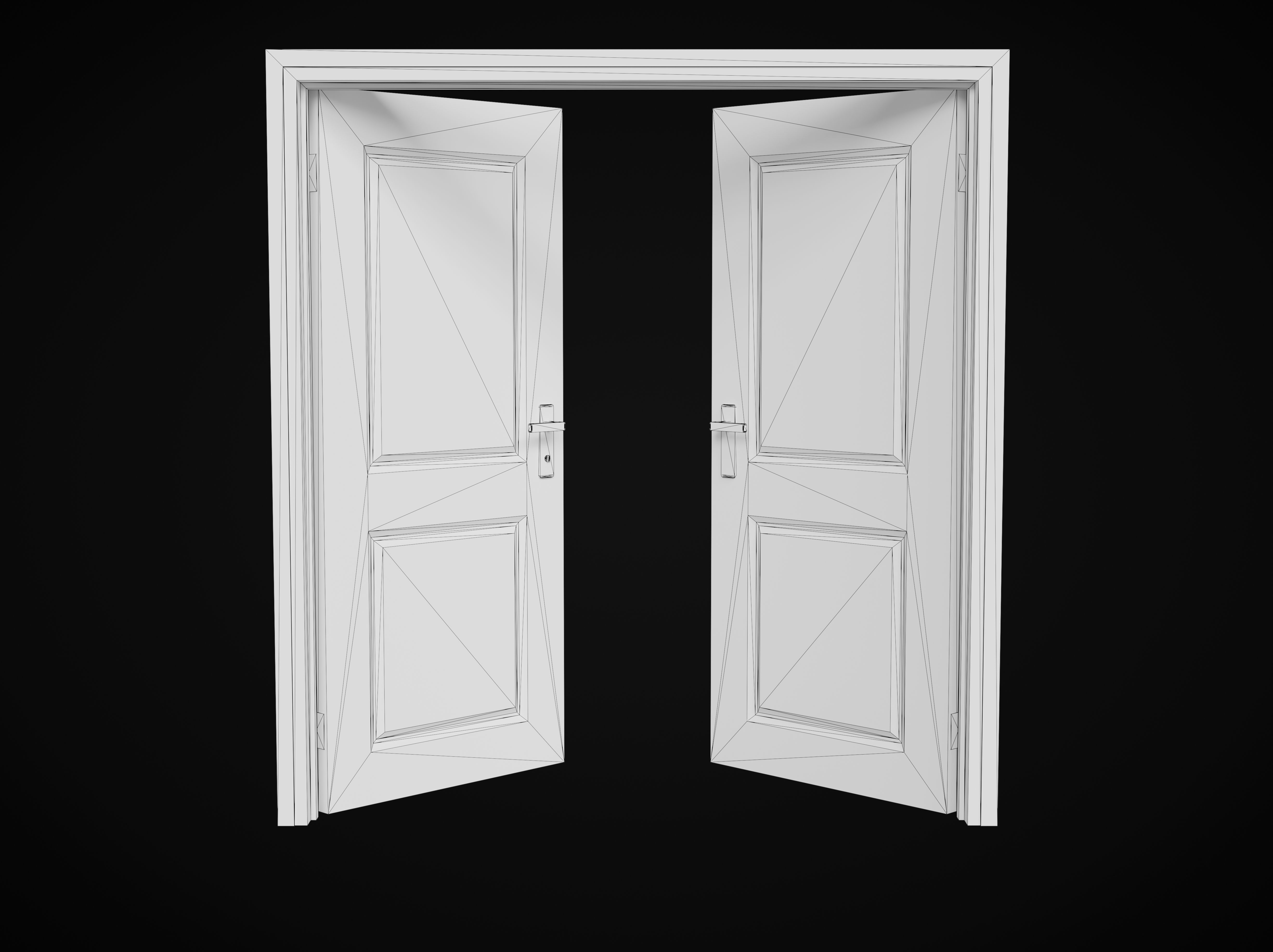 Collection of wooden doors Low-poly 3D model_23