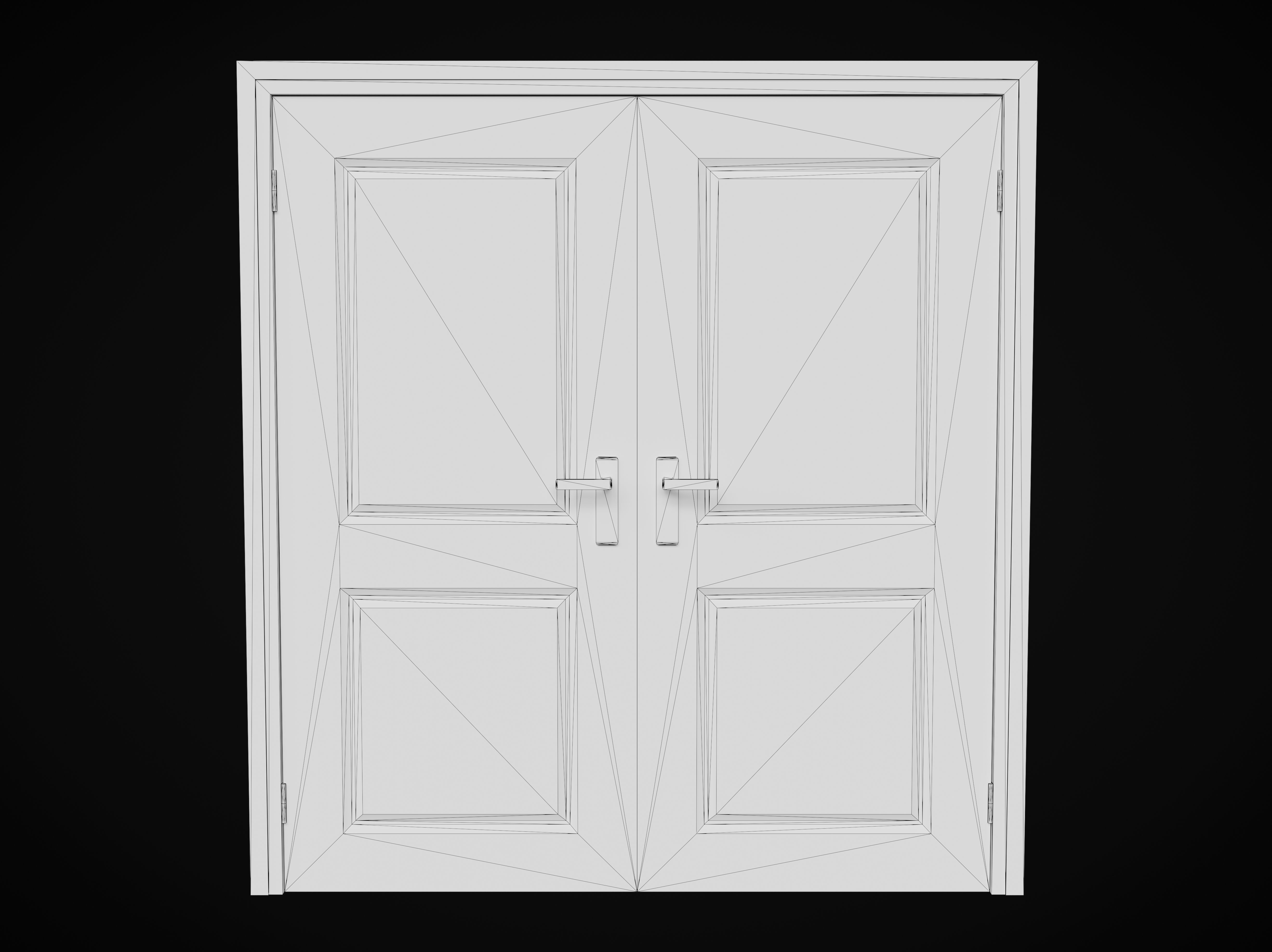 Collection of wooden doors Low-poly 3D model_20