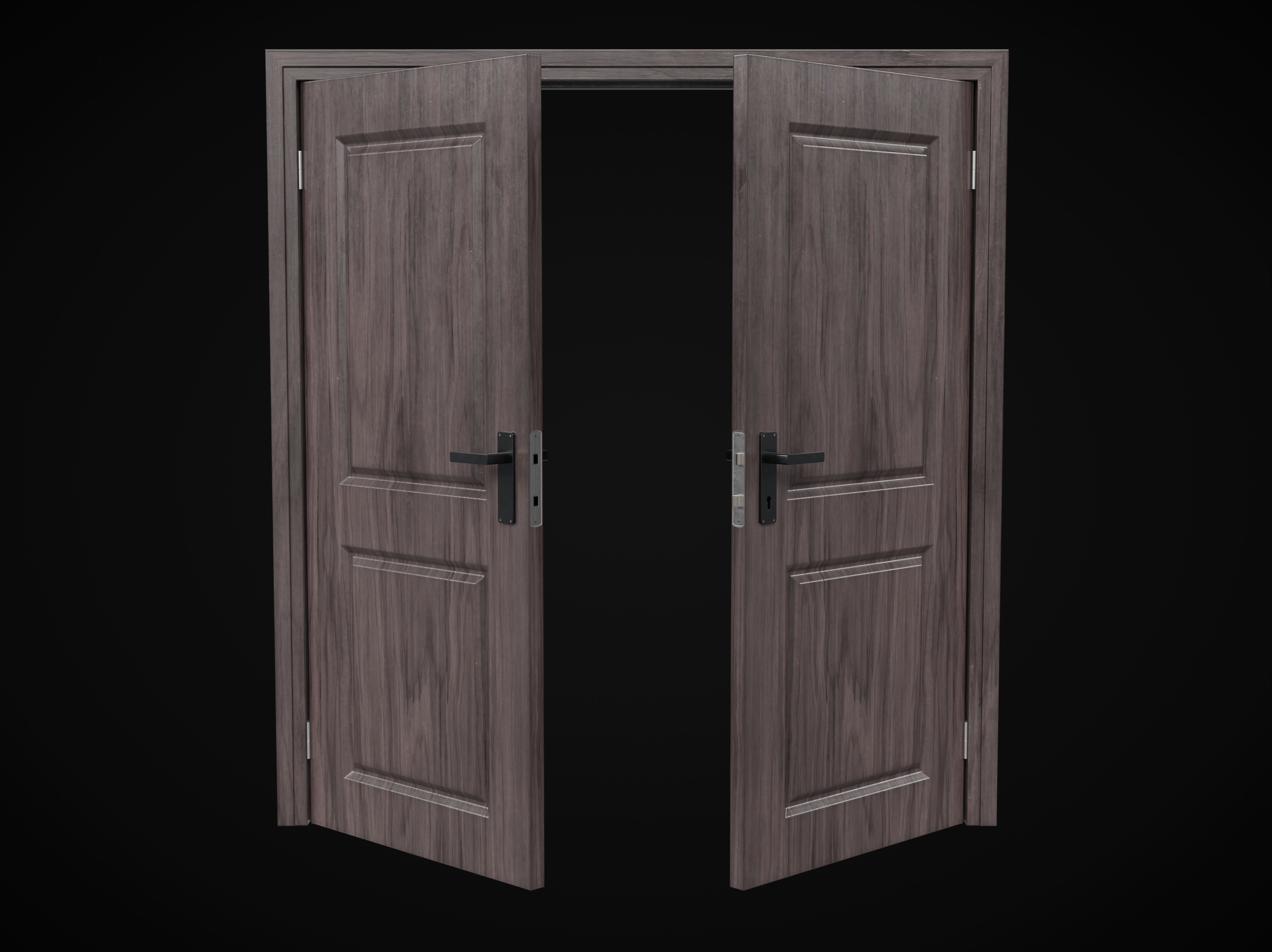 Collection of wooden doors Low-poly 3D model_13