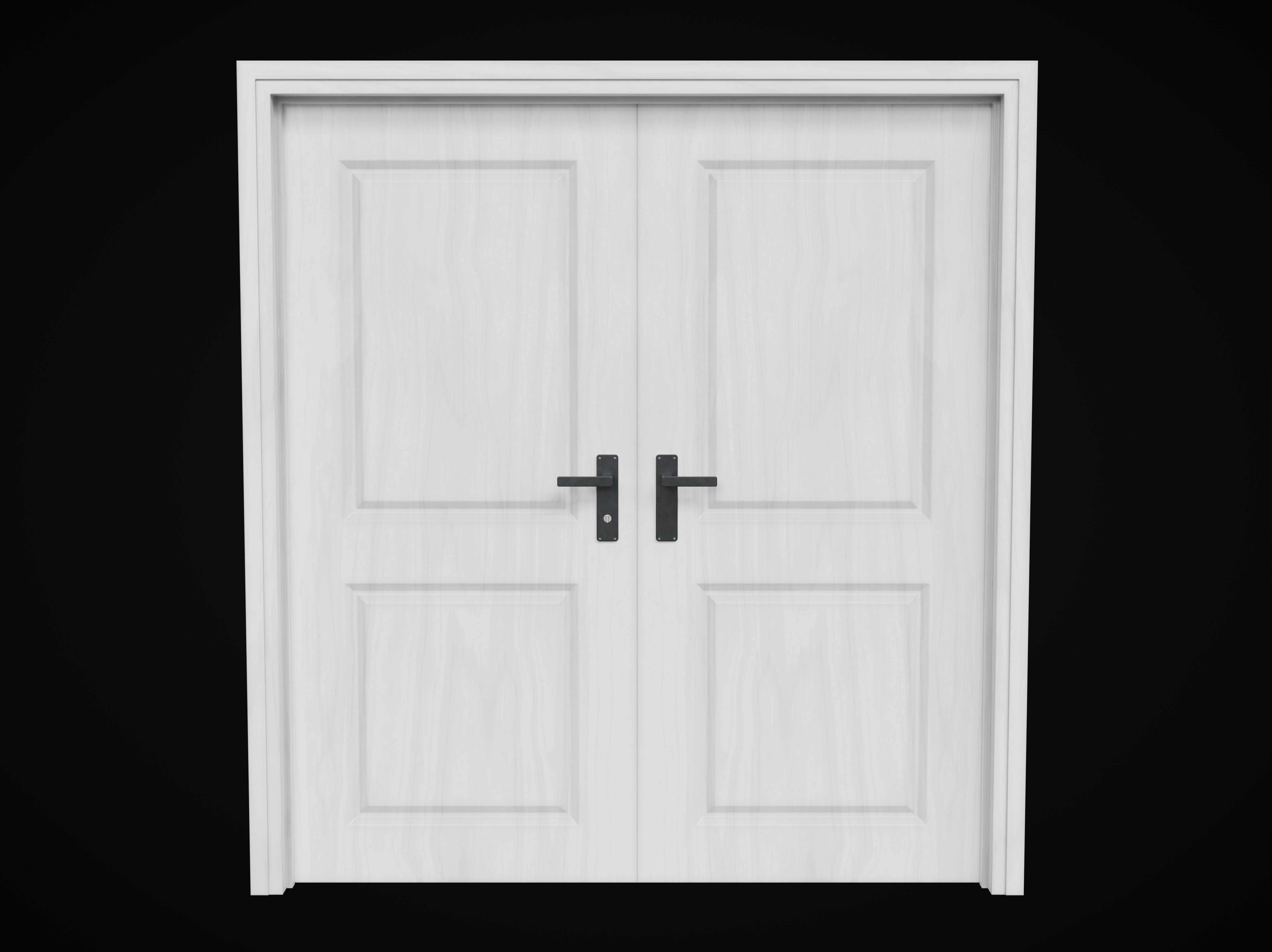Collection of wooden doors Low-poly 3D model_9