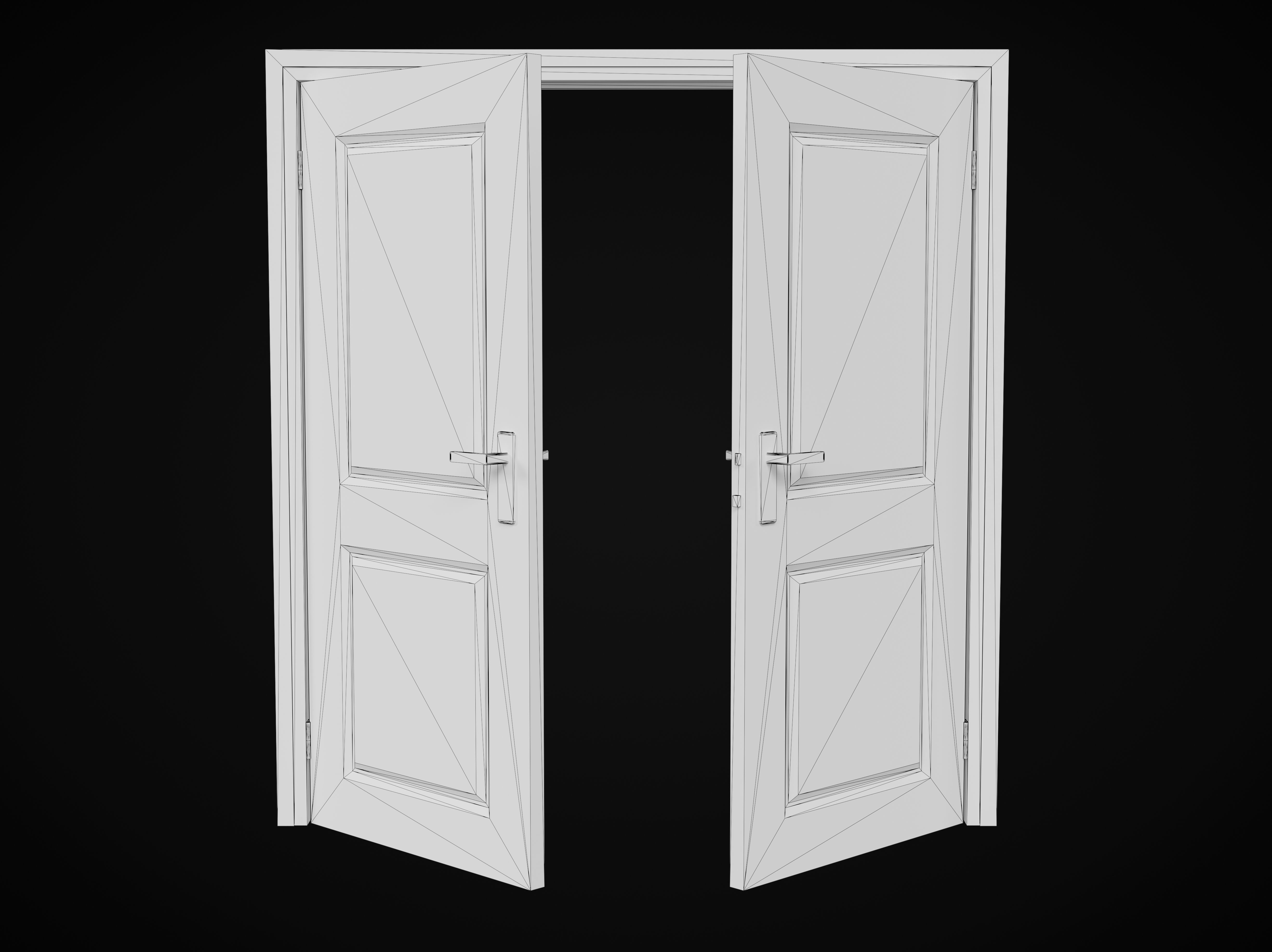 Collection of wooden doors Low-poly 3D model_22