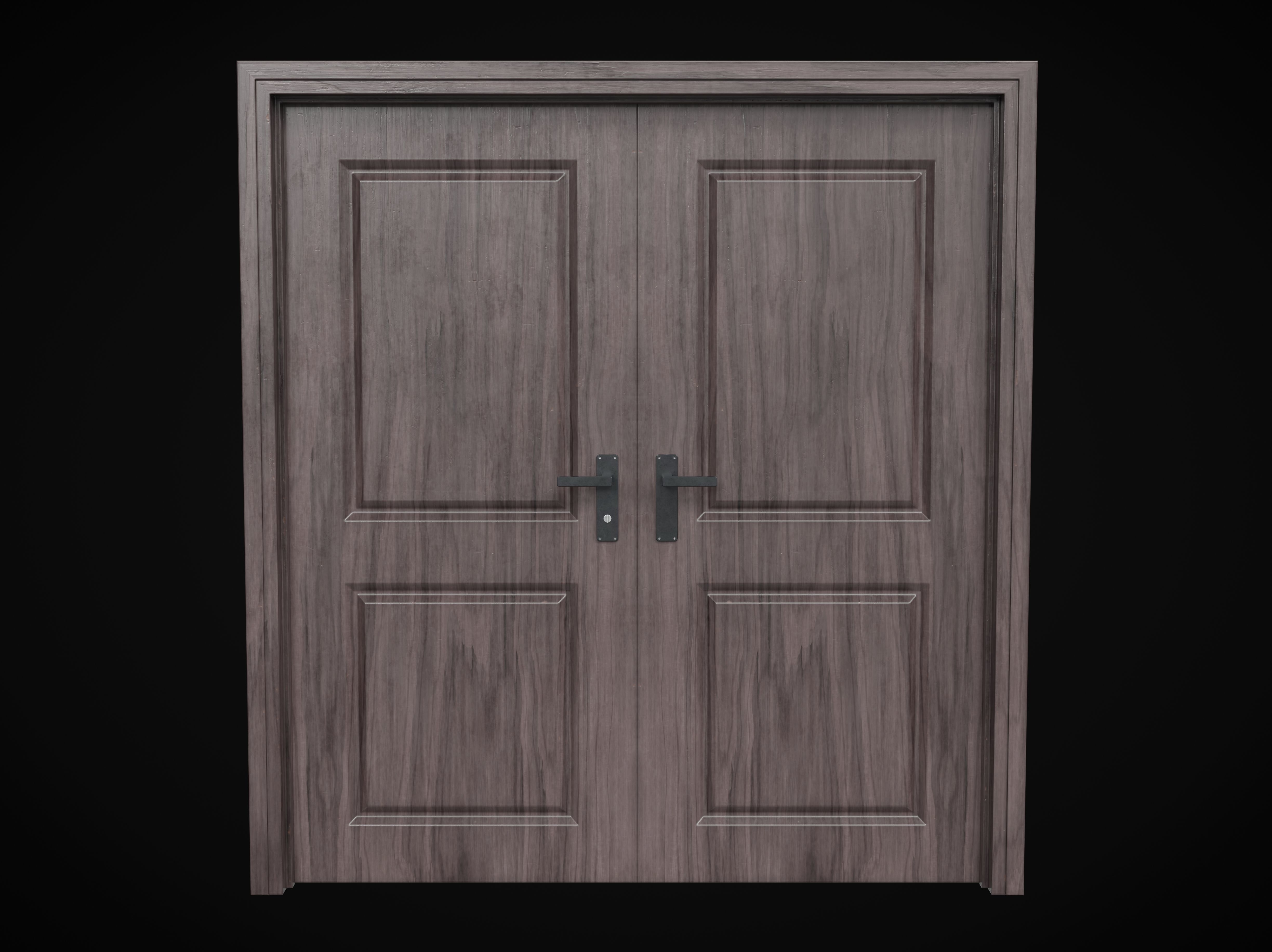 Collection of wooden doors Low-poly 3D model_10
