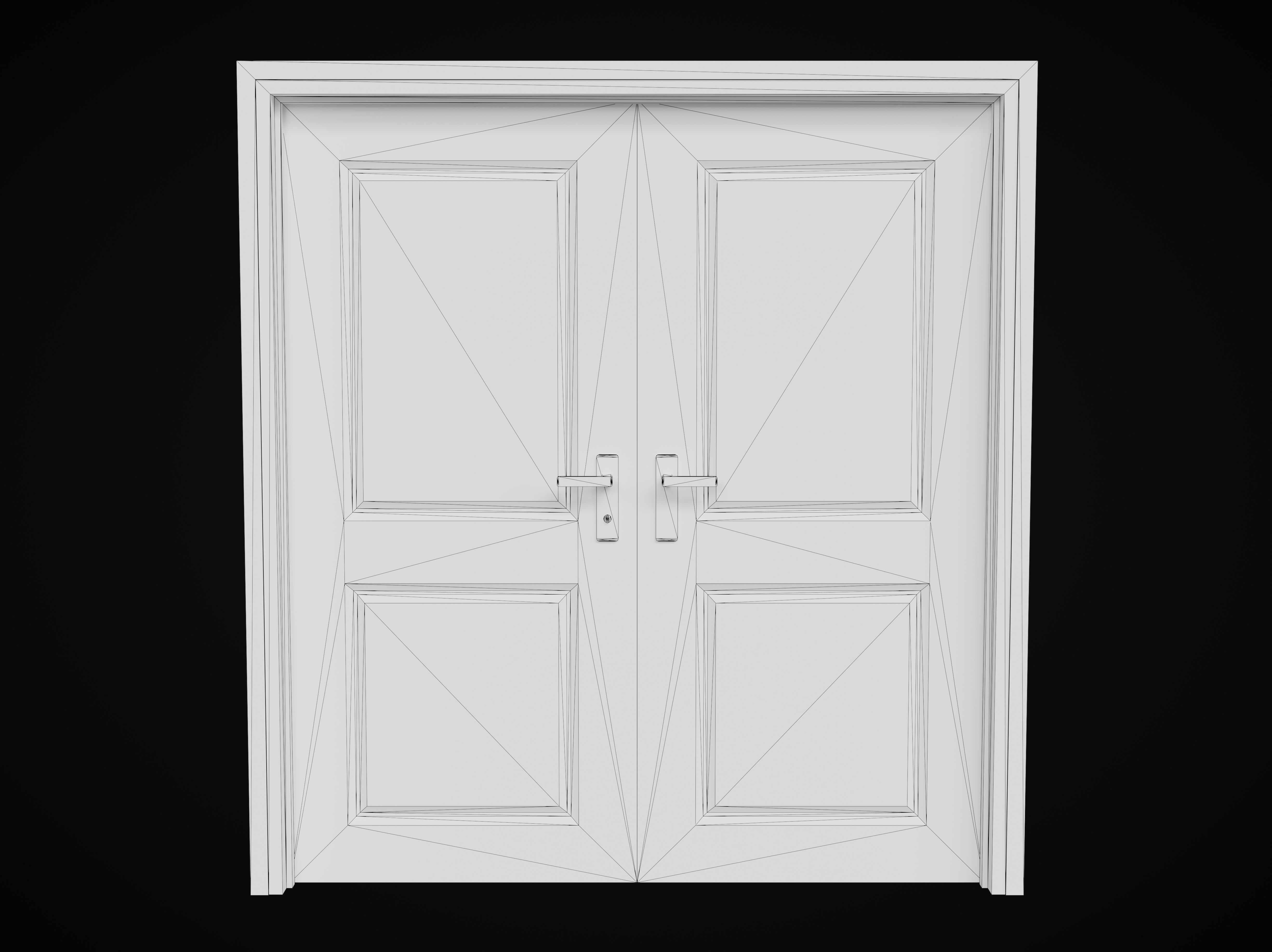 Collection of wooden doors Low-poly 3D model_21