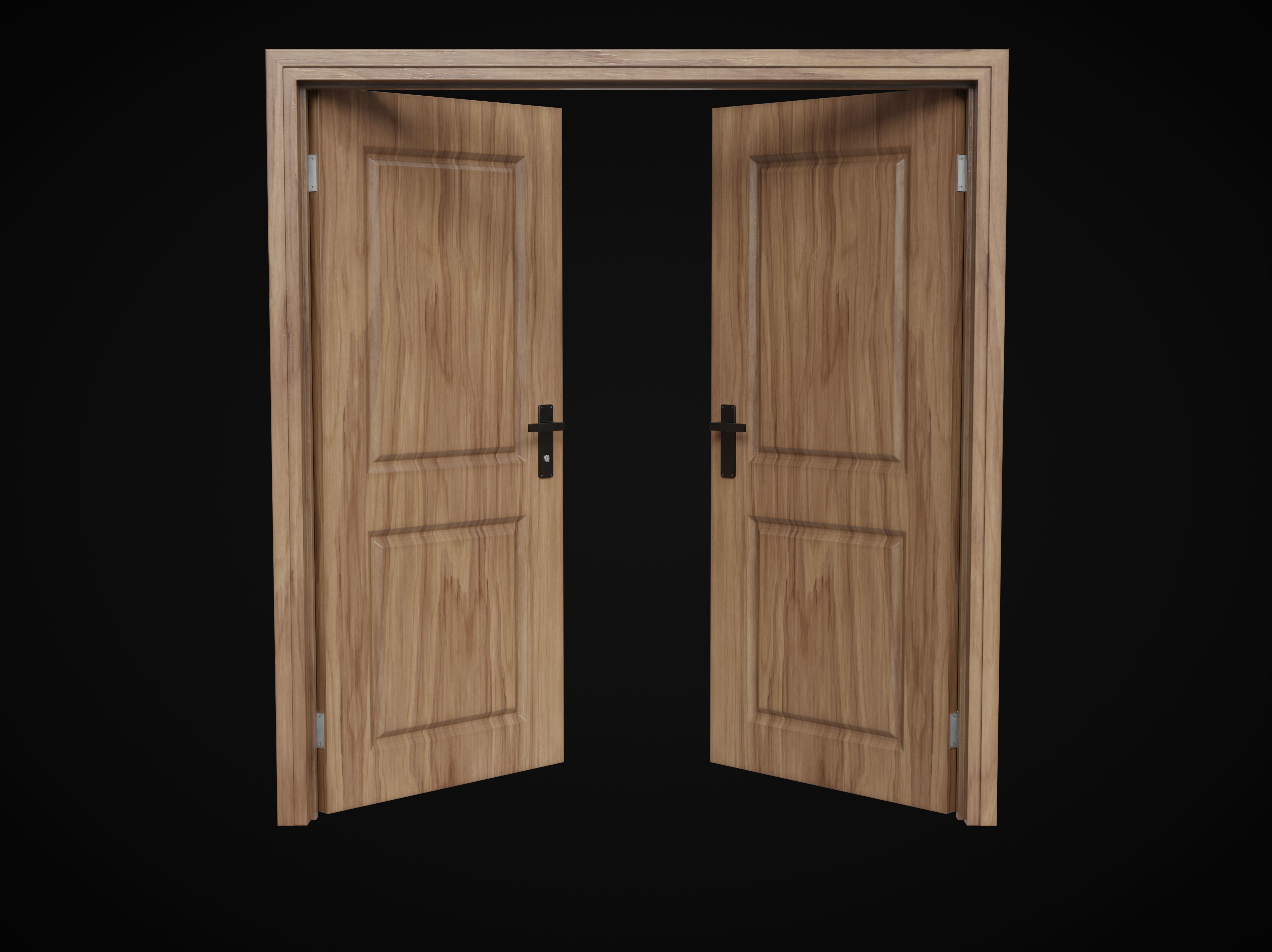 Collection of wooden doors Low-poly 3D model_14