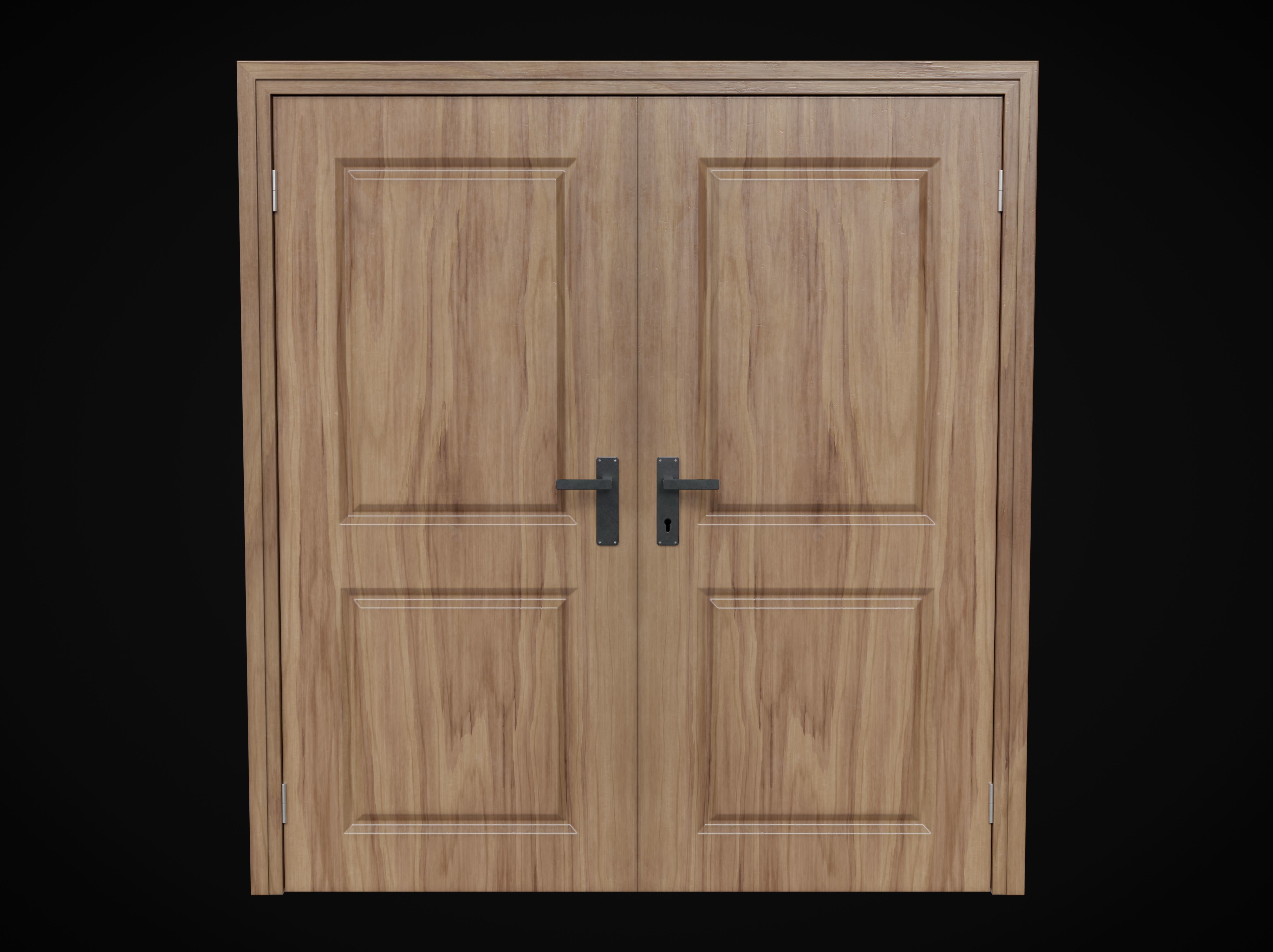 Collection of wooden doors Low-poly 3D model_5