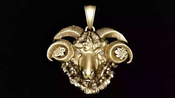 SHEEP FACE PENDANT 3D PRINTABLE MODEL 